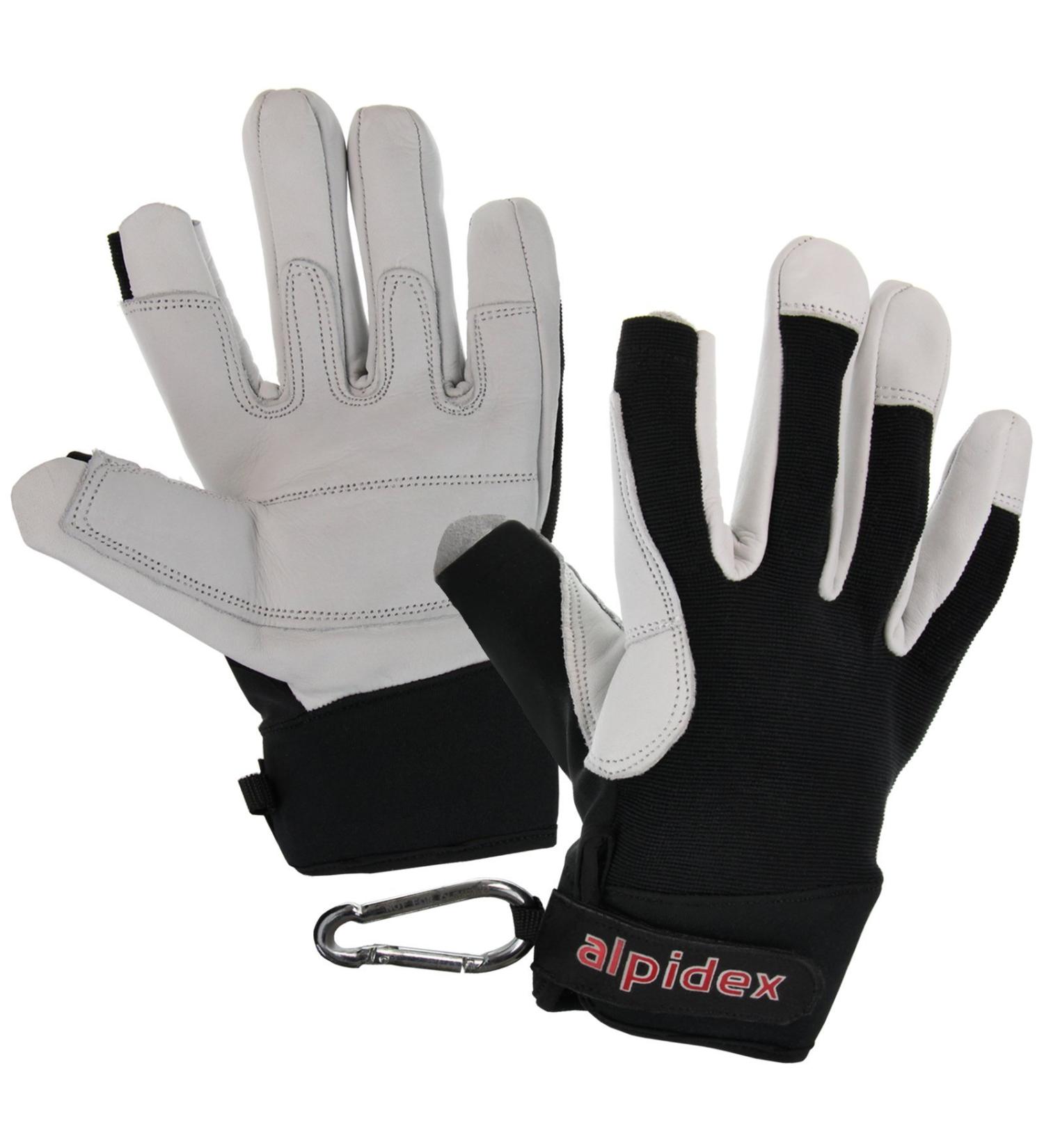 Buy ALPIDEX Unisex Genuine Leather Via Ferrata Gloves - Half Finger Climbing Gloves in Wild Black - Ideal for Adventure and Outdoor Activities - Buy Online on GoSupps.com