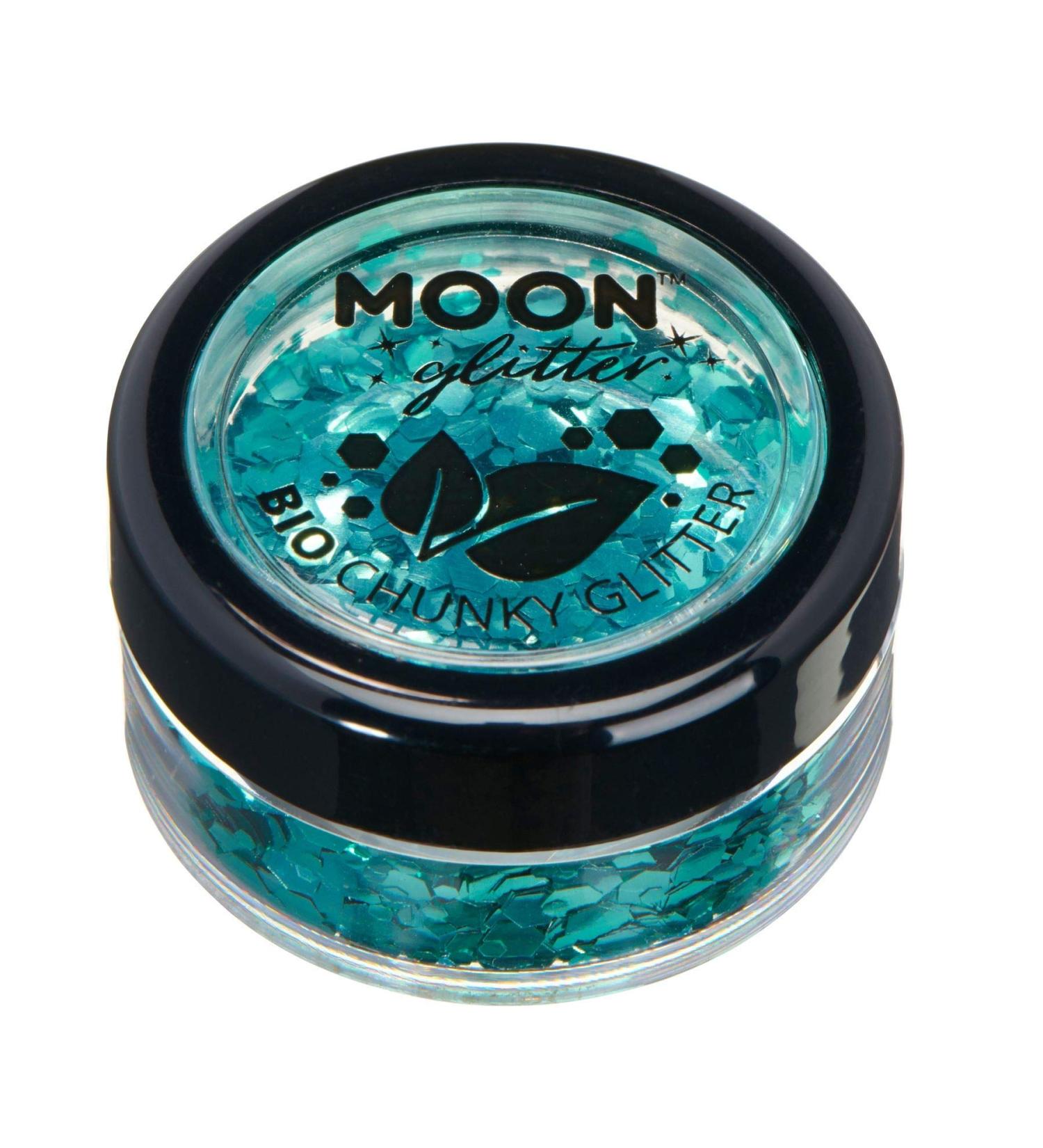 Biodegradable Eco Chunky Glitter by Moon Glitter - Turquoise - 3g - For Festival Makeup & Body Glitter - Buy Online on GoSupps.com