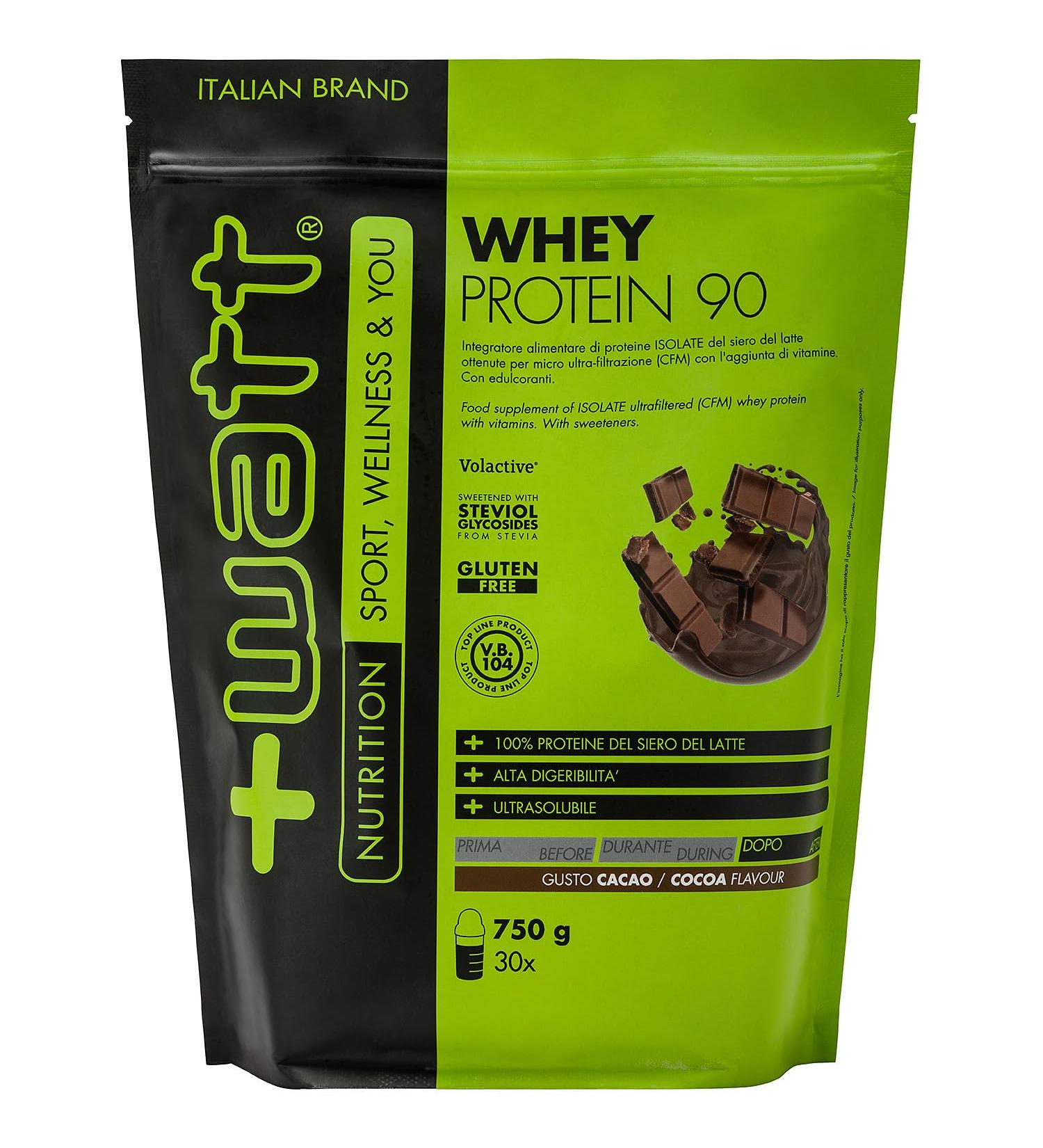 Watt Whey Protein 90 - Proteine del Siero del Latte Gusto Cacao 750g | Alta Qualit   Spedizione Internazionale - Buy Online on GoSupps.com