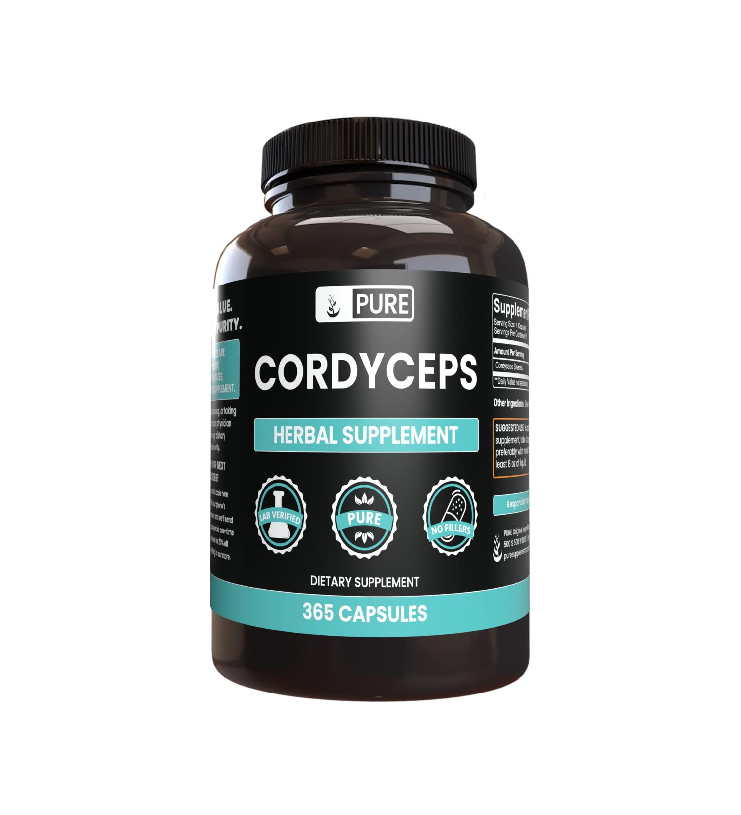 Pure Cordyceps Extract - 365 Capsules | Original Ingredients, No Fillers - Buy Online on GoSupps.com