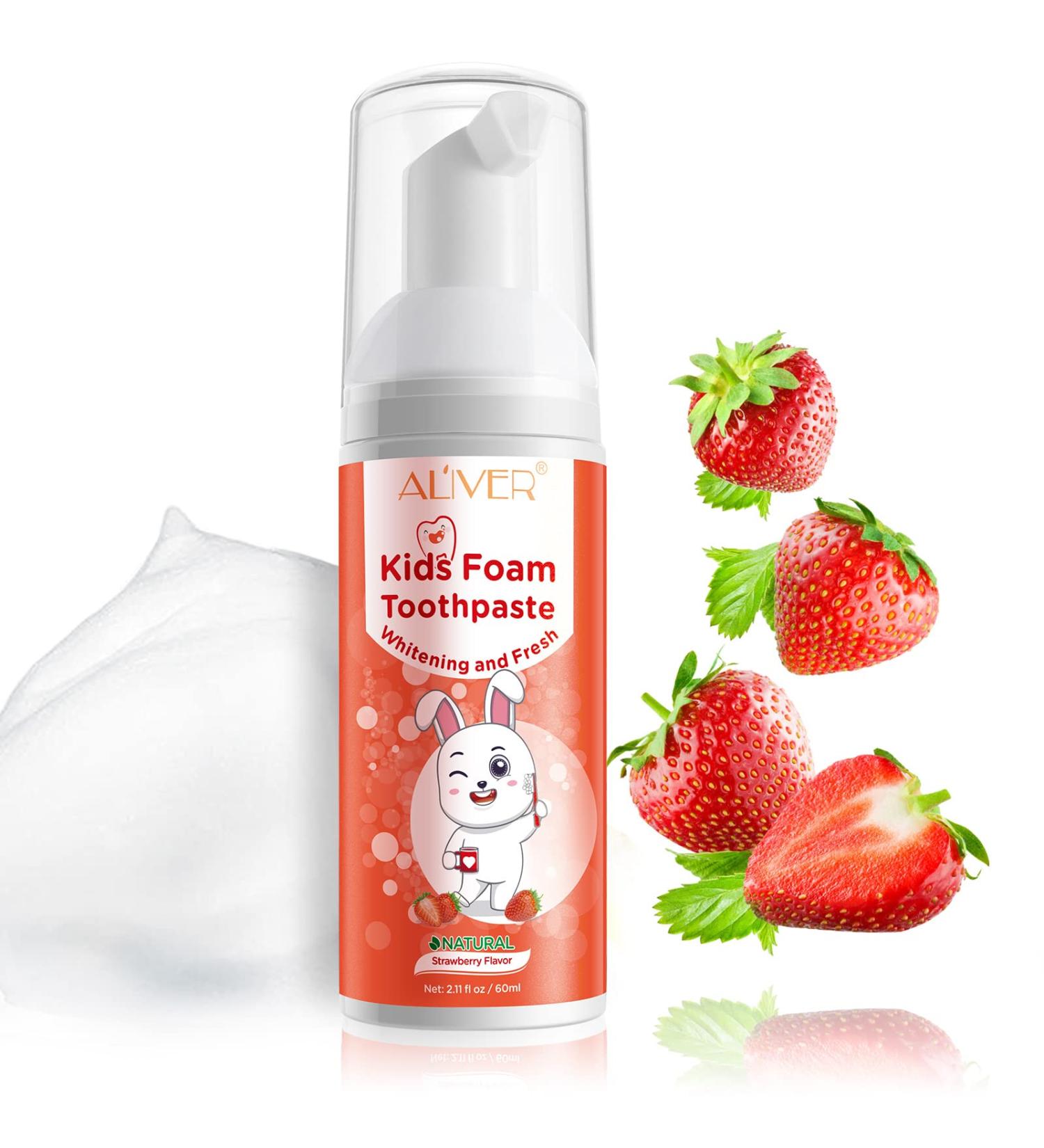Kids Foam Toothpaste with Low Fluoride for U Shaped Toothbrush - Strawberry Flavored Toothpaste and Mouthwash for Children - Buy Online on GoSupps.com