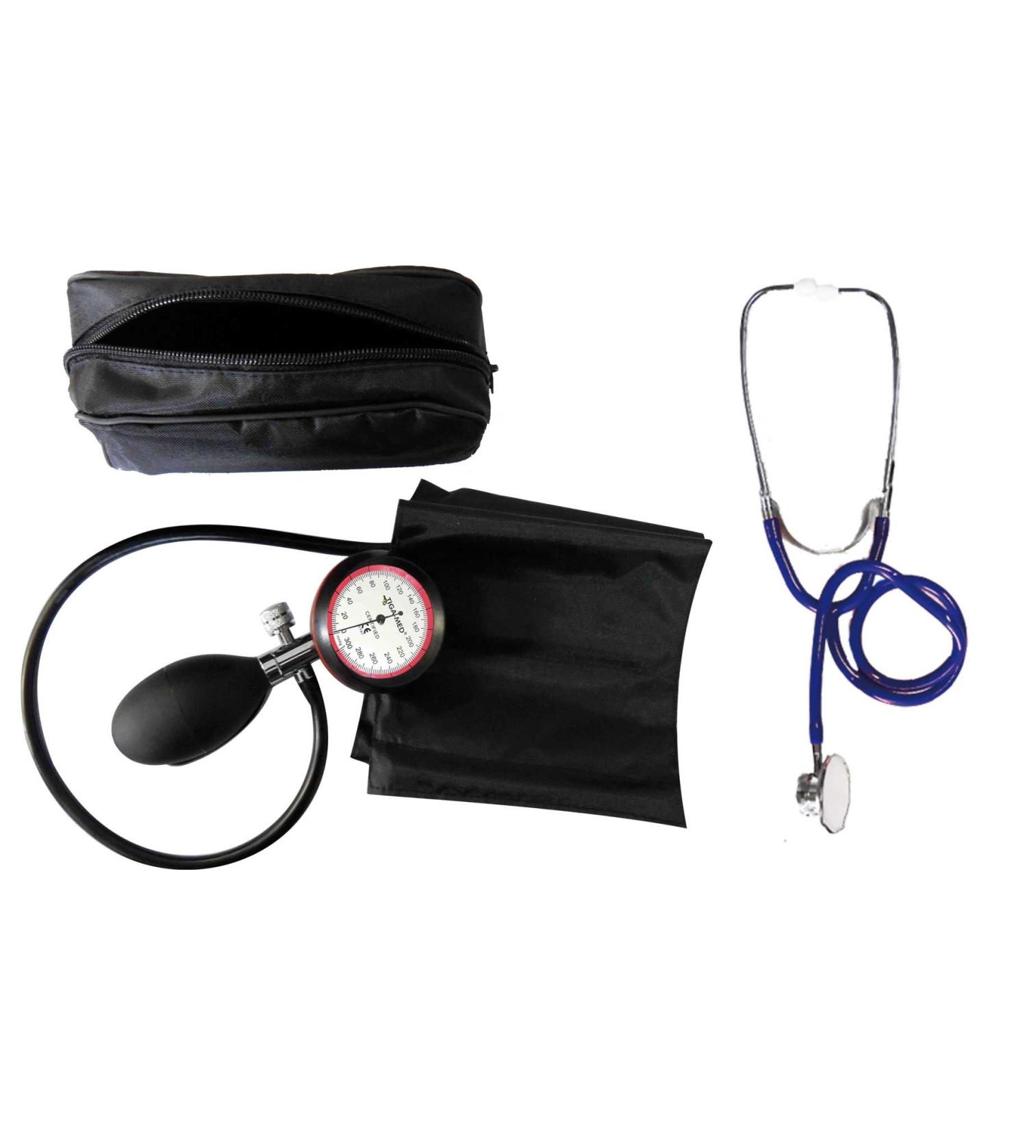 Certified Clinic Quality Blood Pressure Meter & Double Head Stethoscope Set - Upper Arm International Shipping Available - Buy Online on GoSupps.com
