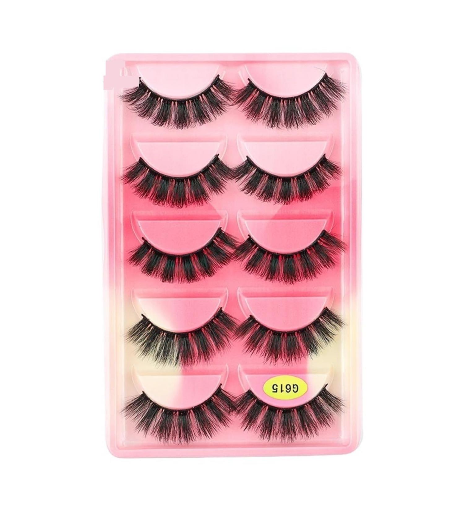 UAMOU Mink Lashes Bulk 5 Pair Natural Long Faux Cils Cilios Mink 3D False EyeLashes Makeup Fluffy Eye Lashes maquillaje Cheerfully (Color : G615CS Size : 20 BOXES (100 pairs)) - Buy Online on GoSupps.com