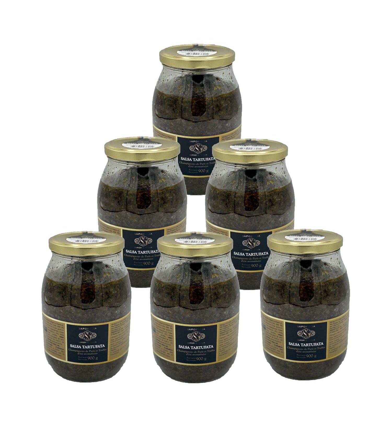 Set of 6 Salsa Tartufata/Summer Truffle Sauce 5% – Sapori d'Italia – 900 g Pot