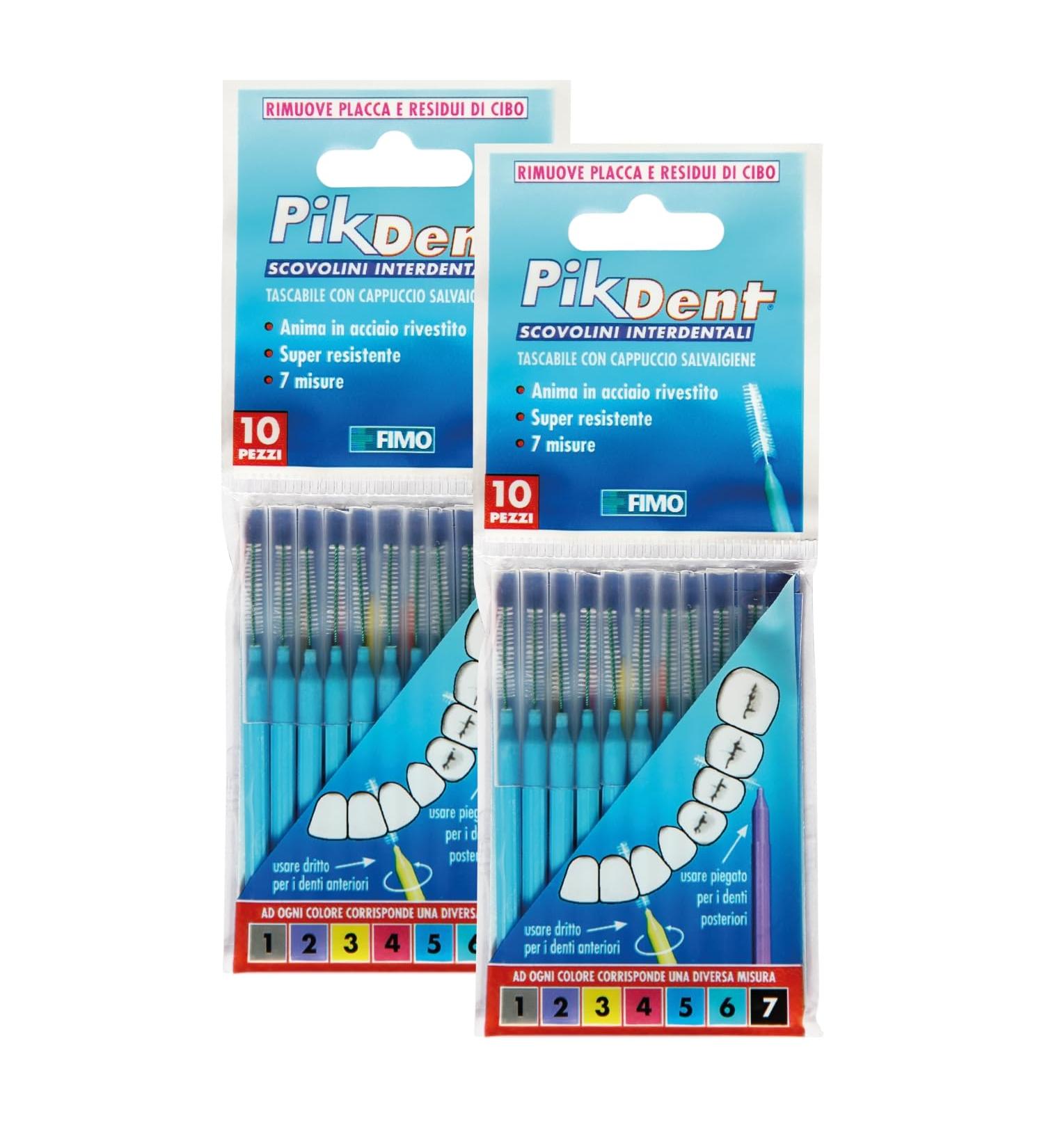 Pikdent Interdental Brushes - Durable Coated Steel & Tynex Bristles - Light Blue 0.8mm Half-Cone - Pack of 20 - International Shipping Available - Buy Online on GoSupps.com