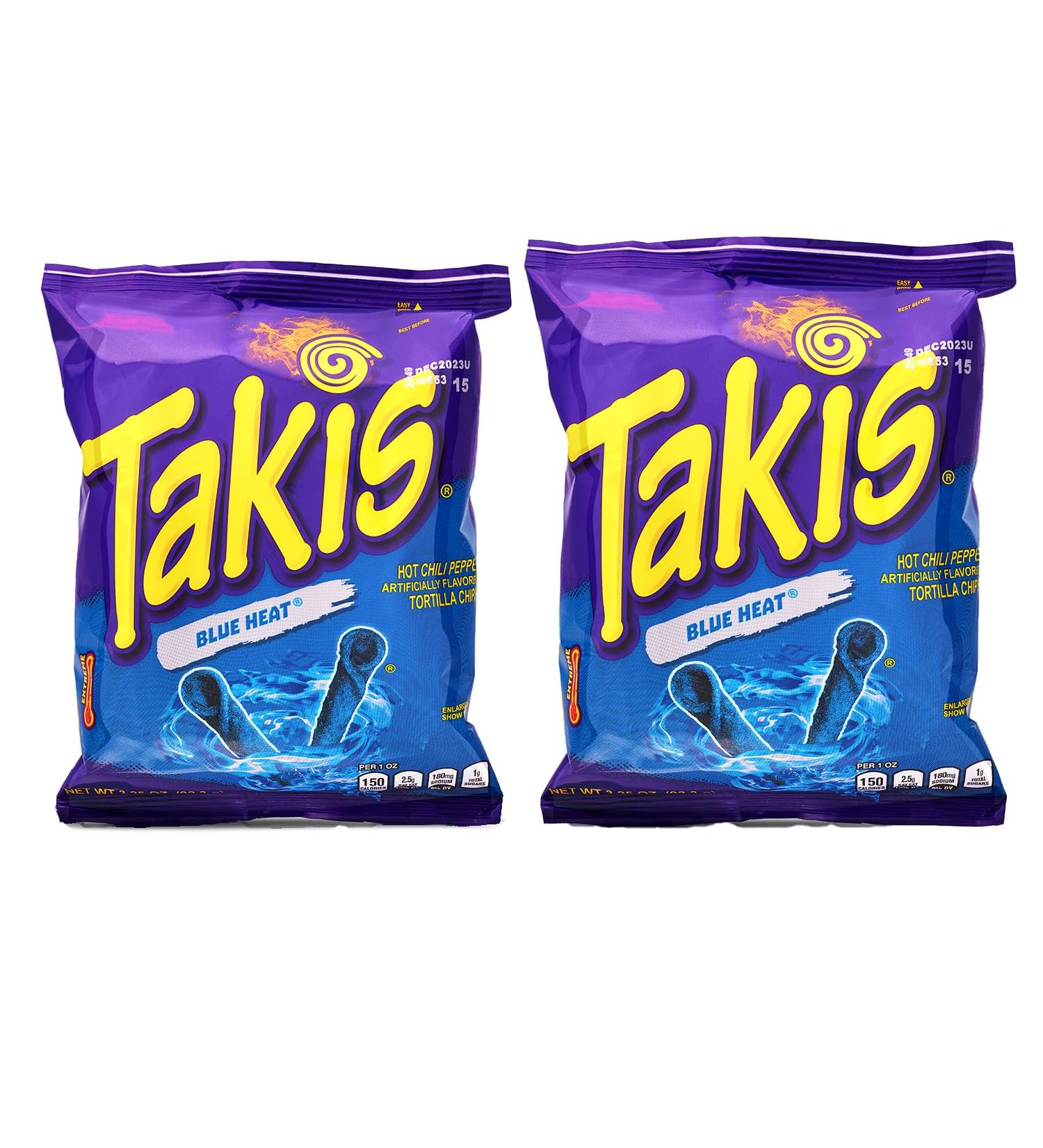  Generisch 2 Takis Blue Heat 92.3g Hot Chili Pepper tortilla chips originating from Mexico - Buy Online on GoSupps.com