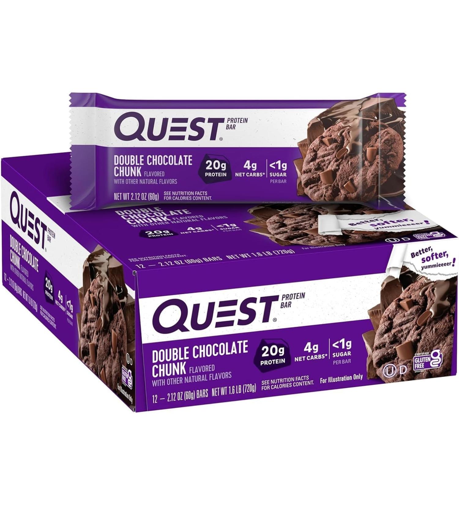 Quest Quest Nutrition Double Chunk Bar 12 per Box 1 Unit Chocolate - Buy Online on GoSupps.com