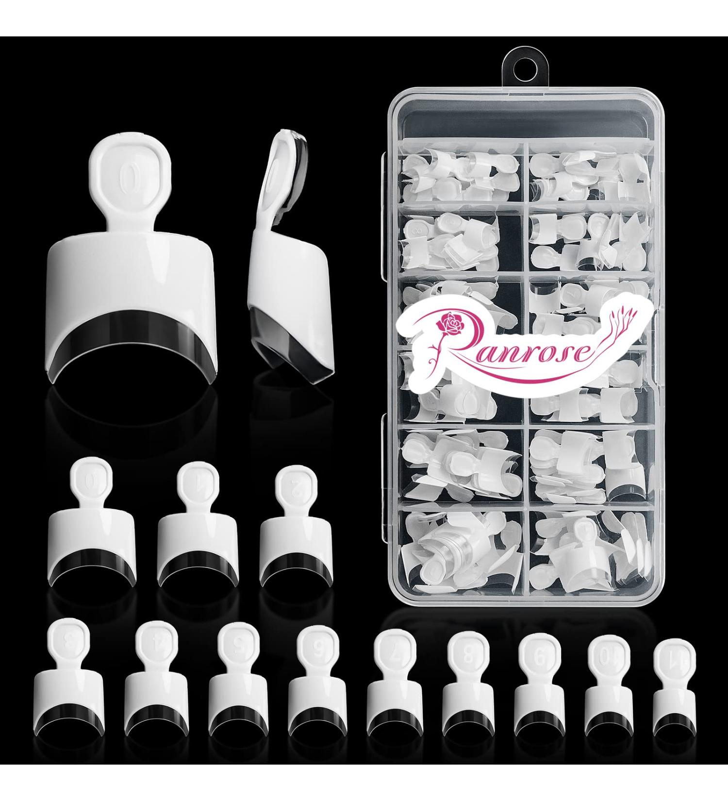 Ranrose French Nail Tips - 120PCS Short Square Press On Nails 12 Sizes Acrylic White Half Cover Nail Tips with Box - Buy Online on GoSupps.com