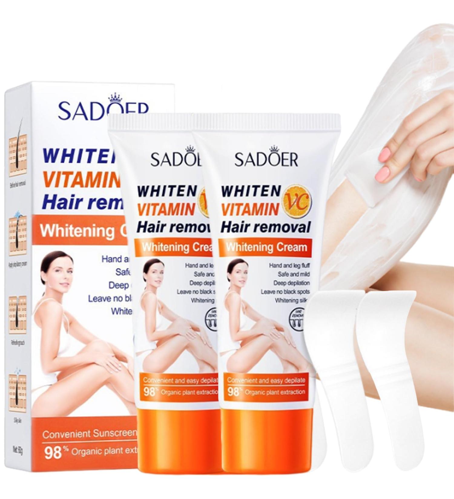 Sadoer Hair Removal Cream | Painless Vitamin C Body & Bikini Area Cream | Effective Underarms & Legs Hair Remover - Buy Online on GoSupps.com
