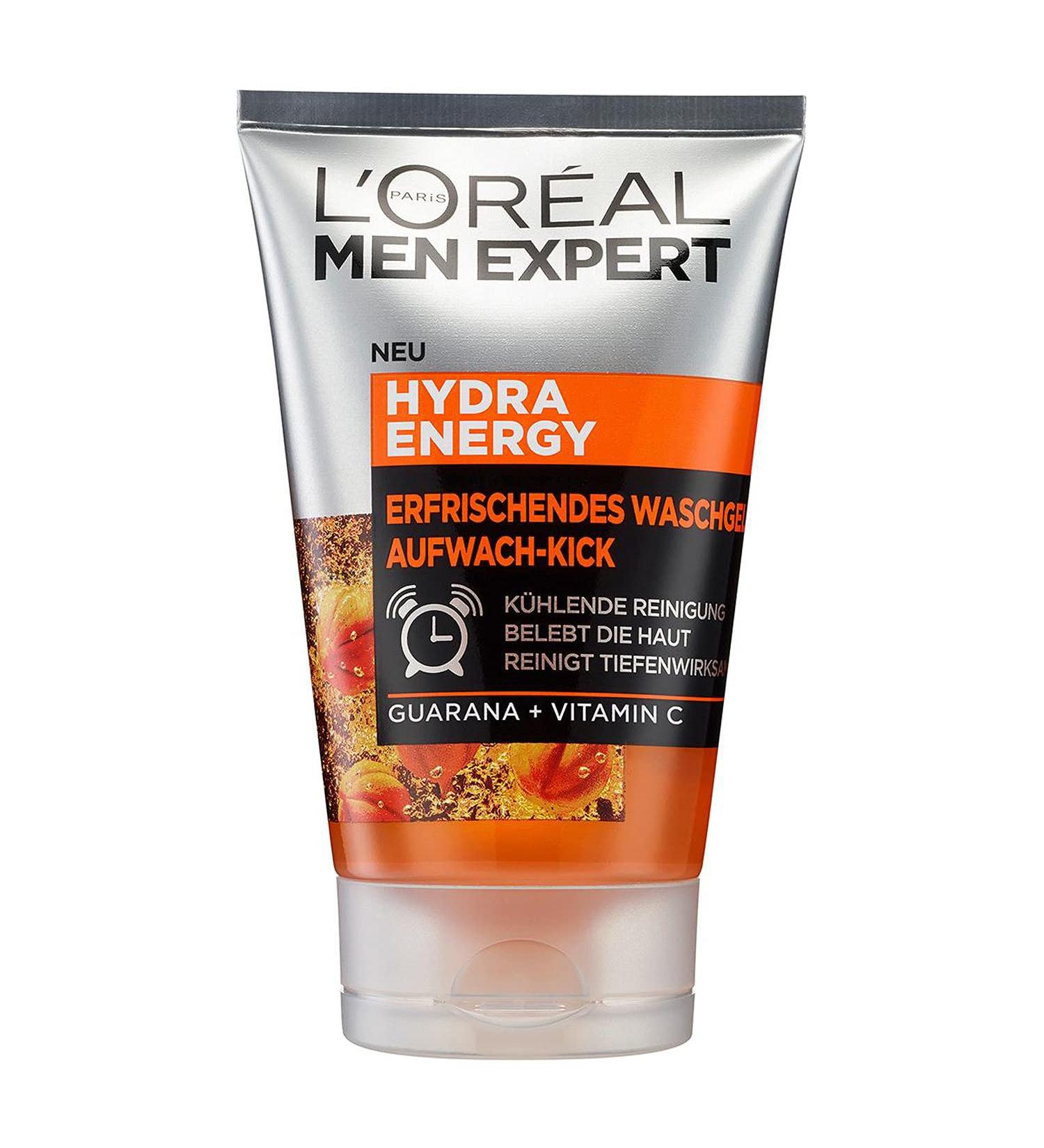 L'Or al Men Expert Hydra Energy Facial Cleansing Gel for Men - Refreshing & Nourishing 100ml - Buy Online on GoSupps.com