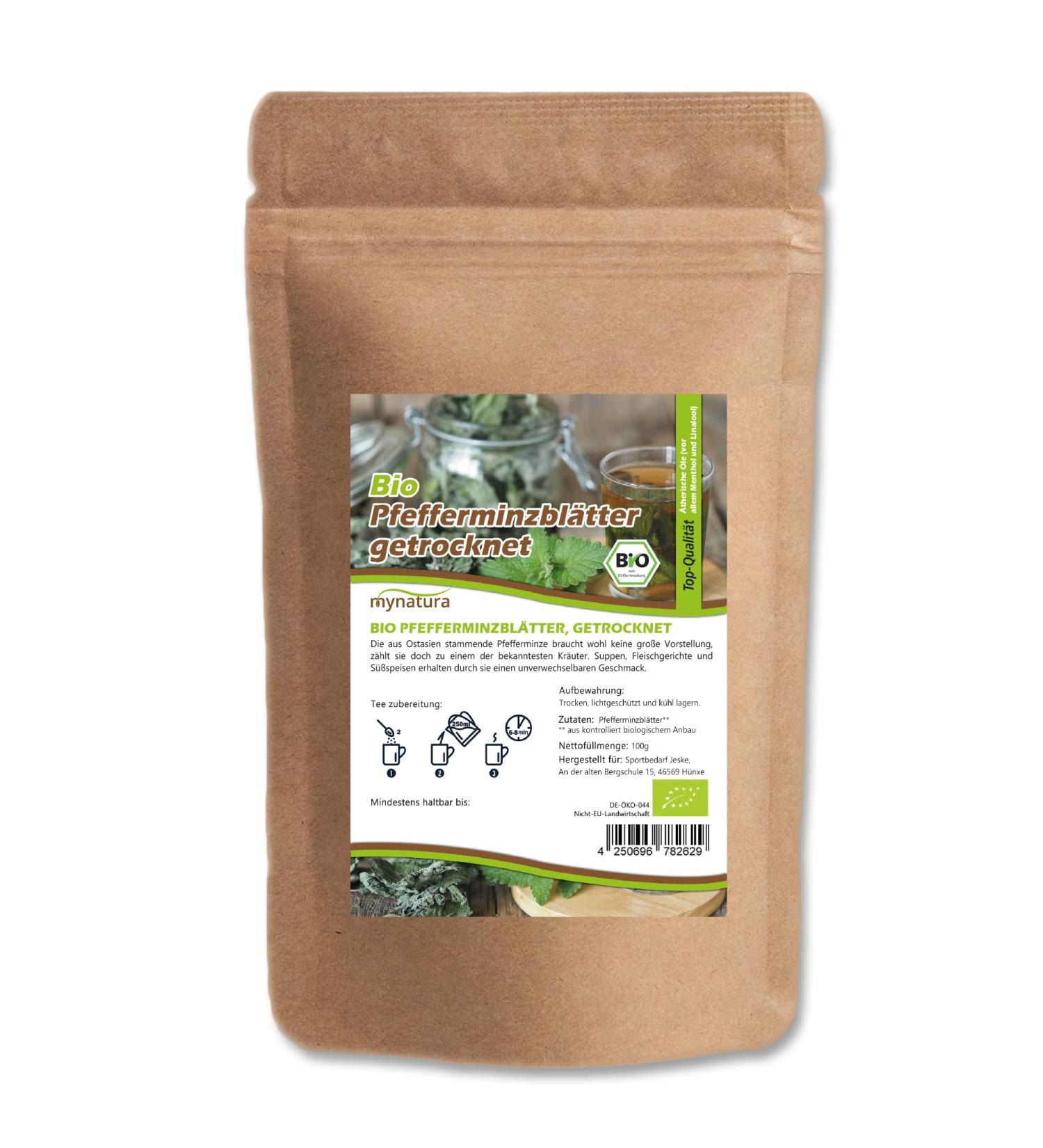 Sports equipment Mynatura Organic peppermint leaves tocket peppermint whole leaves peppermint tea herbal tea aroma in bag 100 g - Buy Online on GoSupps.com
