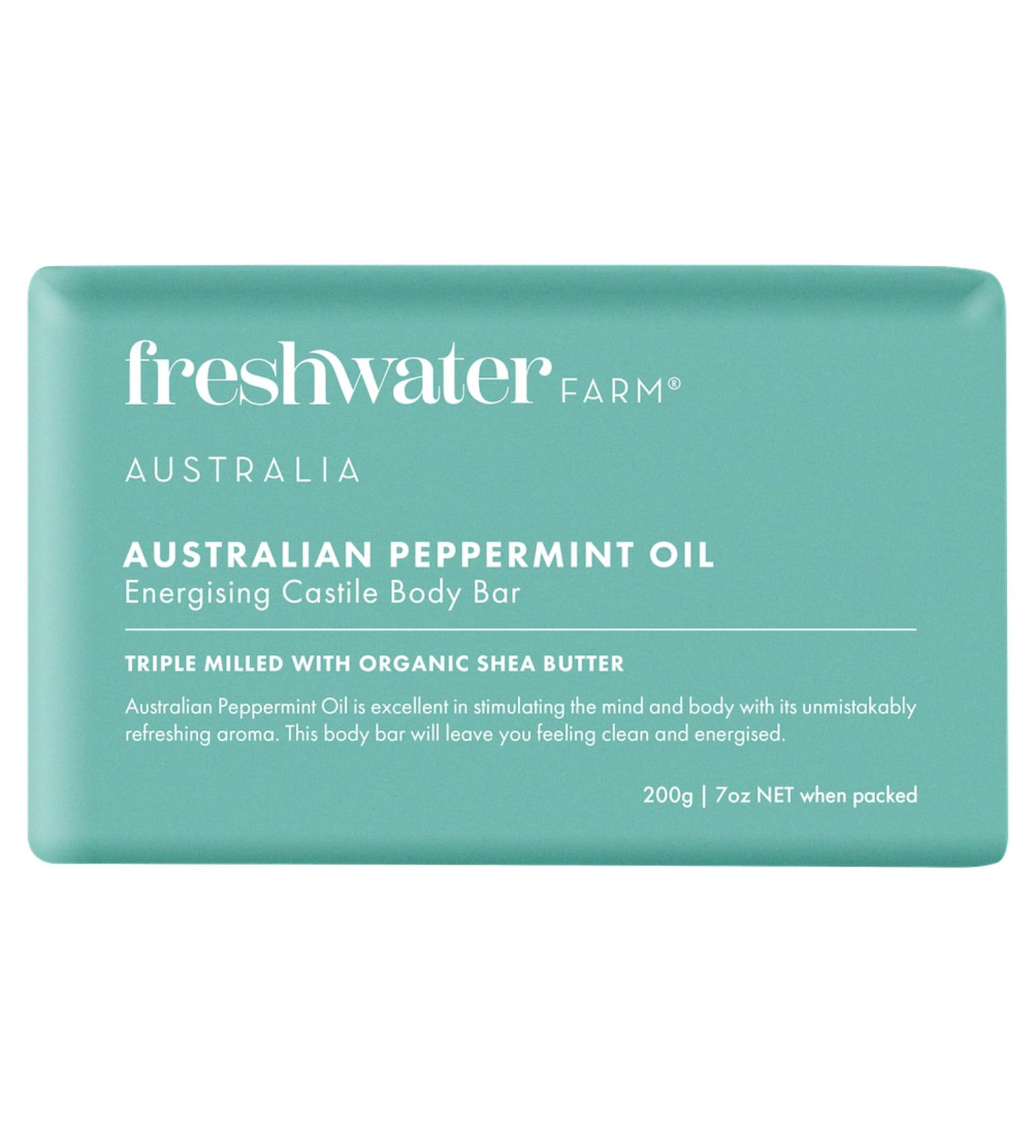 Energising Castile Body Bar | Australian Peppermint Oil | Natural Triple-Milled Soap with Organic Shea Butter | Buy Internationally - Buy Online on GoSupps.com