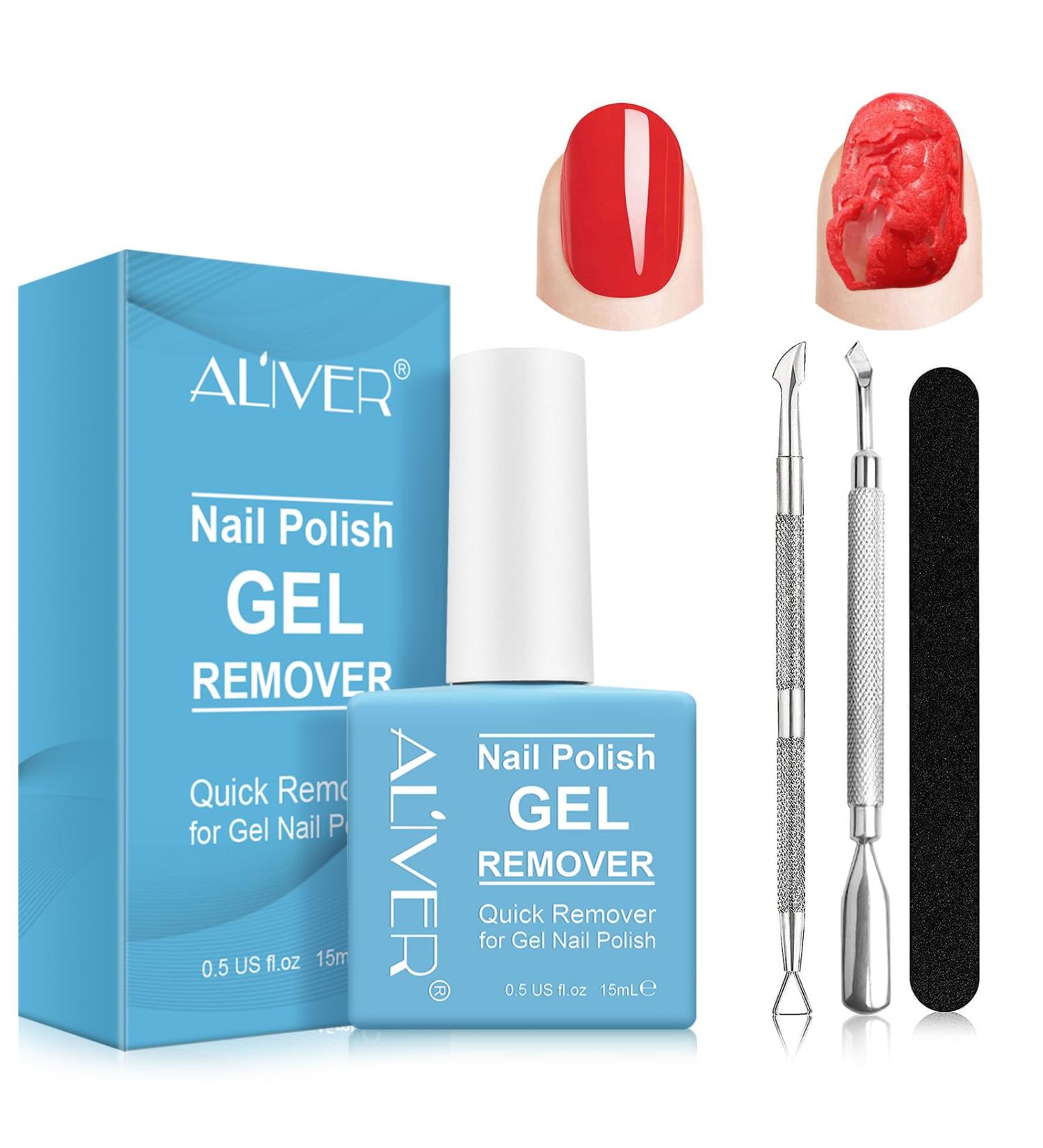 Professional Gel Nail Polish Remover | Quick & Easy 2-5 Min Removal | 4-Piece Set with Scraper | Gentle on Nails - Buy Online on GoSupps.com