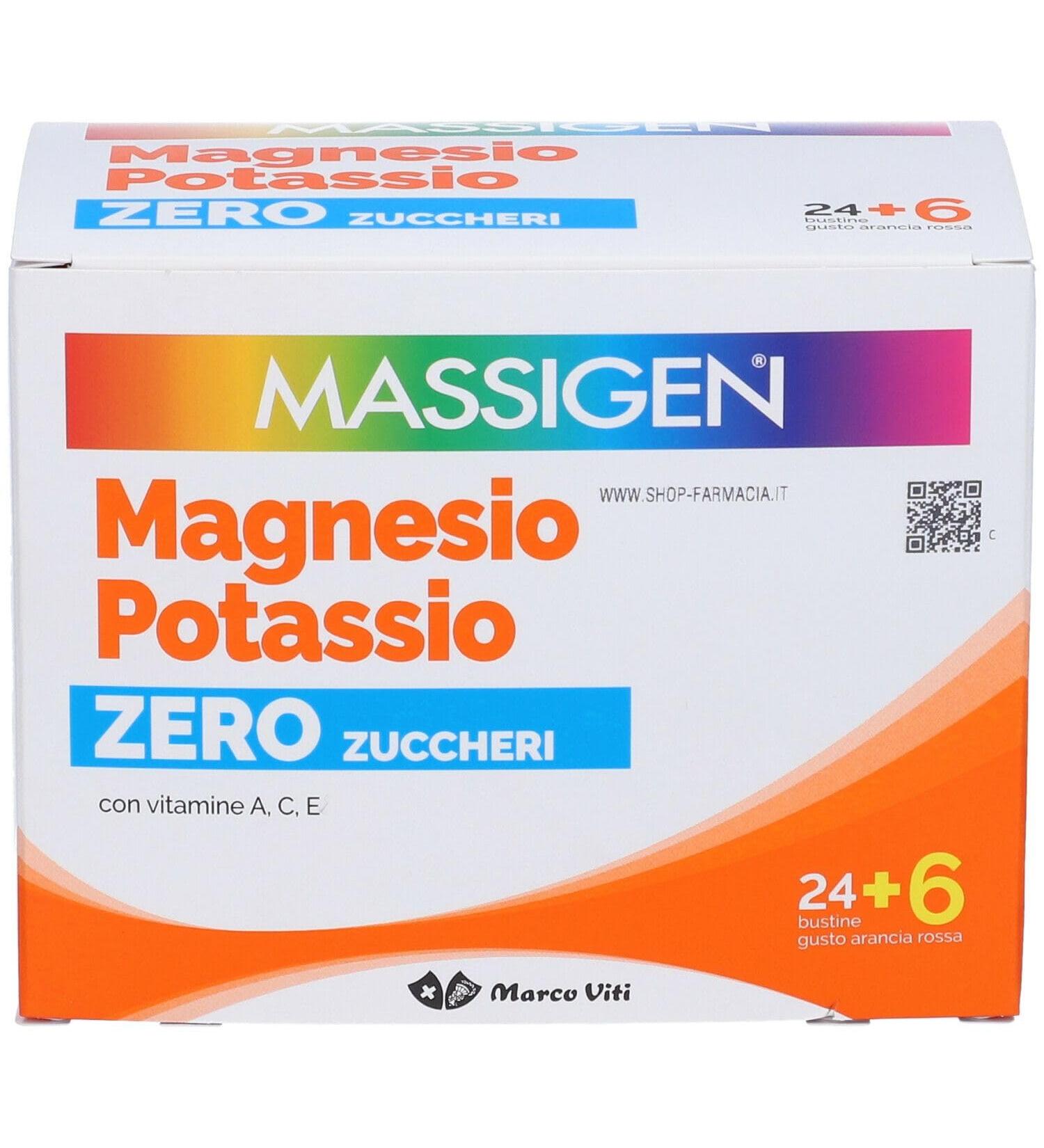 Massigen Magnesio potassium supplement zero calories 30 bags of Sinas apple 1 g Confezone 1