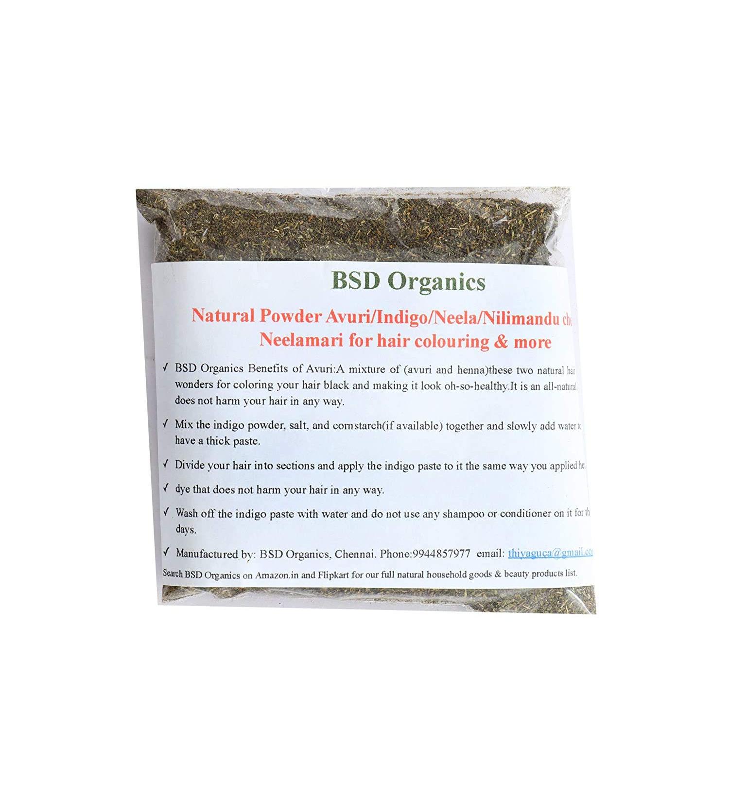 Natural Powder Avuri/Indigo/Neela/Nilimandu chettu/Neelamari for hair colouring & more-50 gram