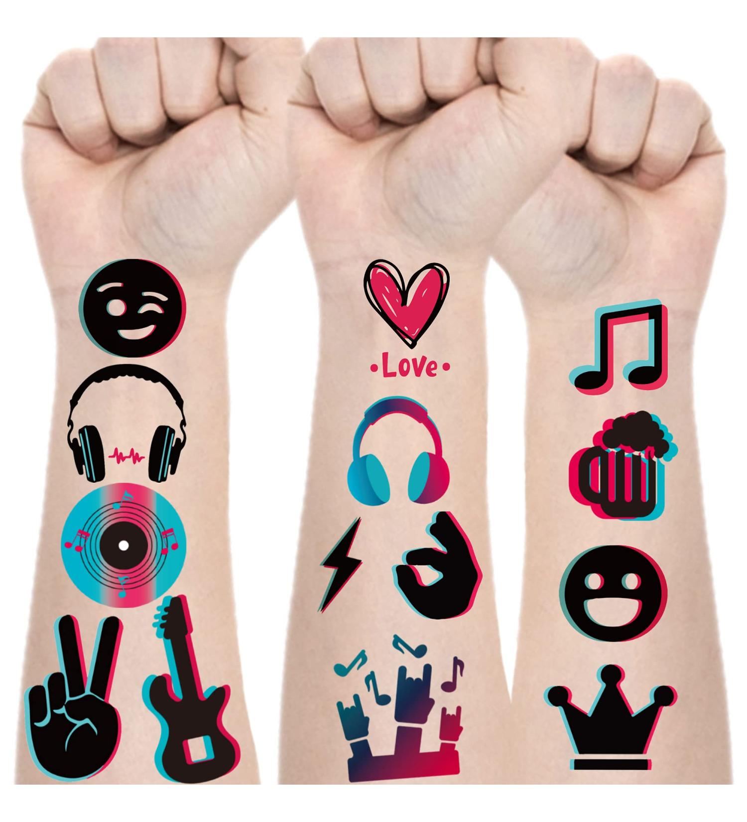 Music Temporary Tattoos Stickers - 94 Styles for Kids Birthday Party Decorations & Favors - Buy Online on GoSupps.com