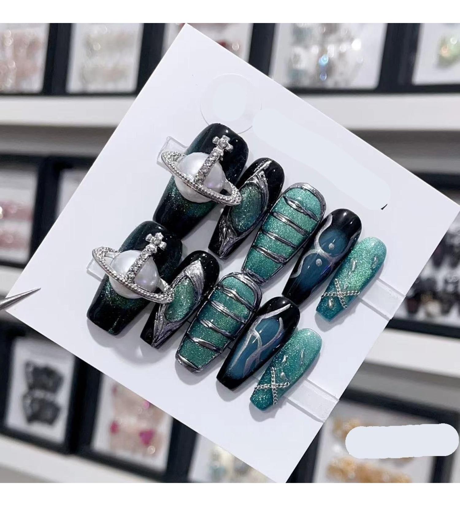 Removable and wearable nail art French Almond Ombre Handmade Press On Nails Long Acrylic False Nail Tips InNail (Color : 29143 Size : XS) - Buy Online on GoSupps.com