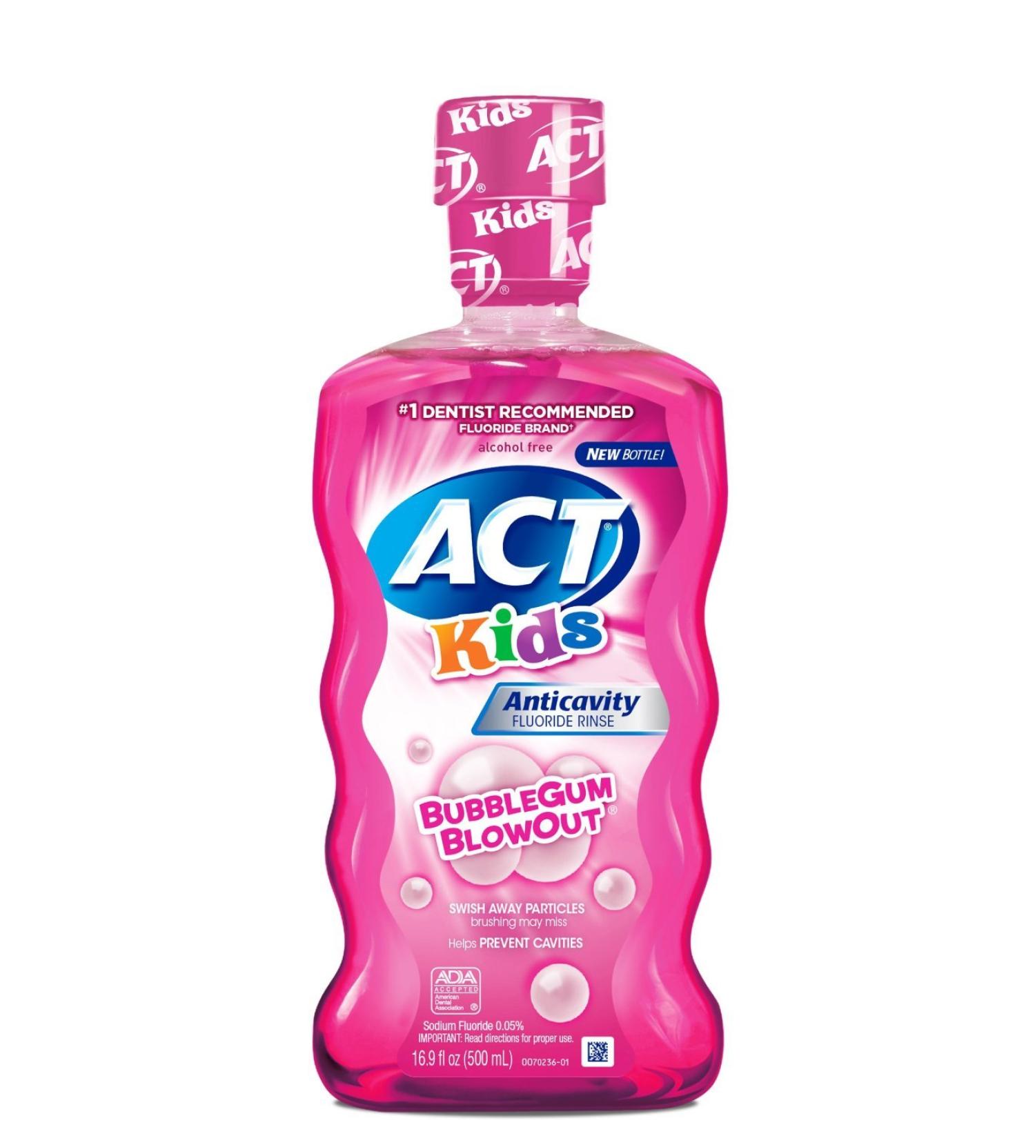 ACT Kids Anticavity Fluoride Mouthwash Bubble Gum Blow Out 3 Pack 50.7 Fl Oz (Pack of 1)