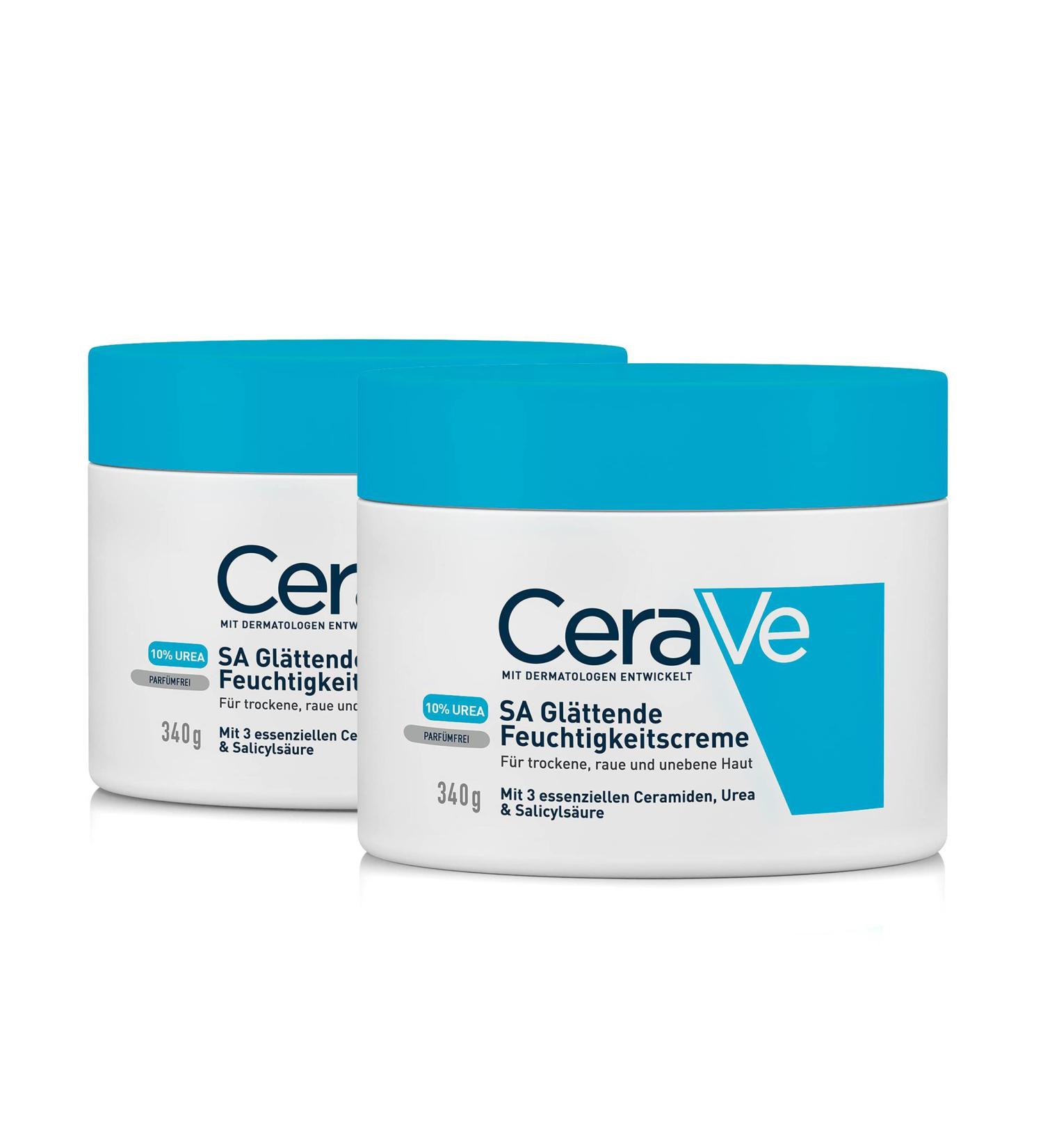 Cerave SA Urea Smooth Moisturizer 2-Pack | Repair Dry Rough Skin with Urea Salicylic Acid & Ceramides | 340g Each - Perfect for All Skin Types - Buy Online on GoSupps.com