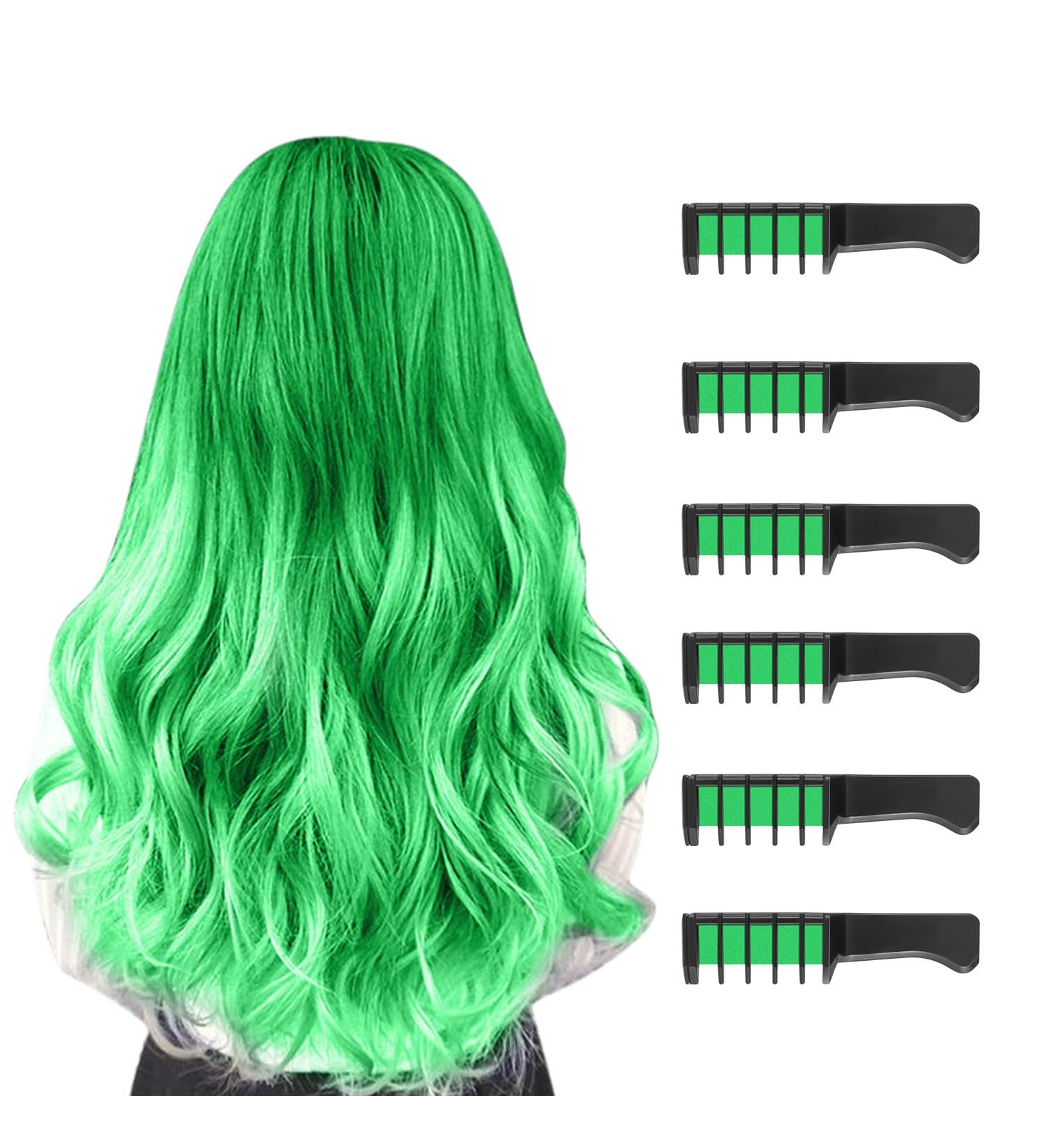 6-Piece Fluorescent Green Hair Criminal Comb Set | Washable Temporary Hair Color Chalk for Kids | Perfect for Carnival Festivals Christmas & Birthday Parties - Buy Online on GoSupps.com