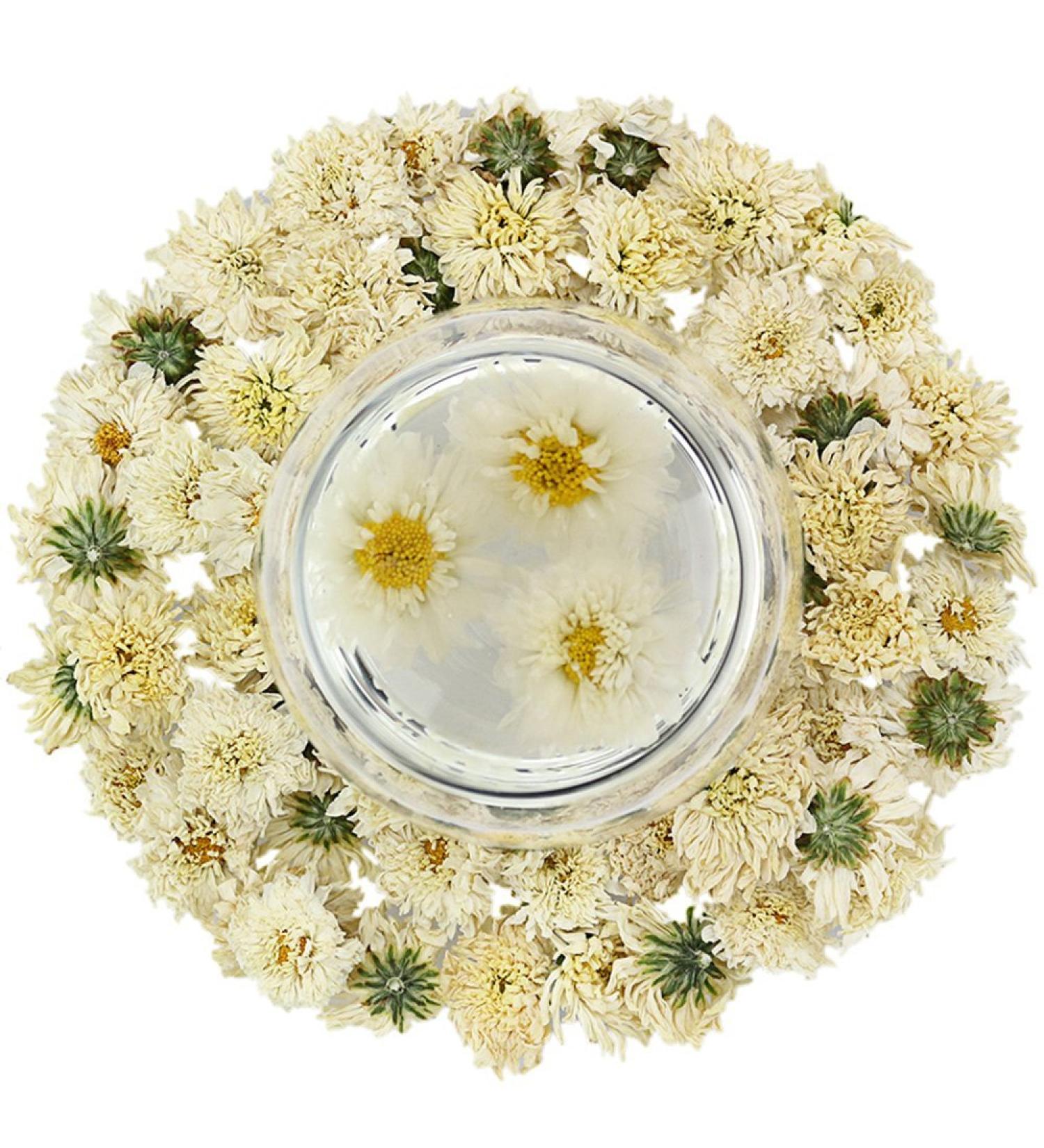 COLORFULTEA - 100 g (3.5 oz) - Chinese Health Herbal Tea - Flower Tea - Floral Tea - Scented Tea - Dried Huangshan Tribute Chrysanthemum Tea / Huang Shan Moutain Gong Chrysanthemum Flowers Tea - Fragrant Natural Organic Tea - Buy Online on GoSupps.com