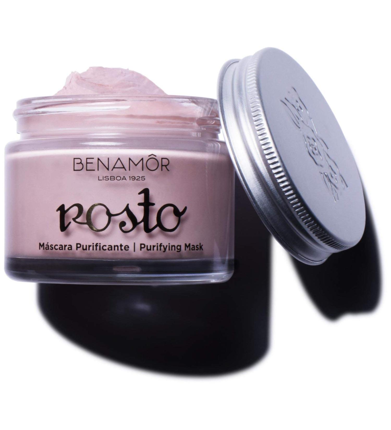 BENAM R Benam r Rosto Cleansing detox facial mask with white and pink clay with organic rose extract without parabens vegan 98 natural ingredients 50 ml can - Buy Online on GoSupps.com