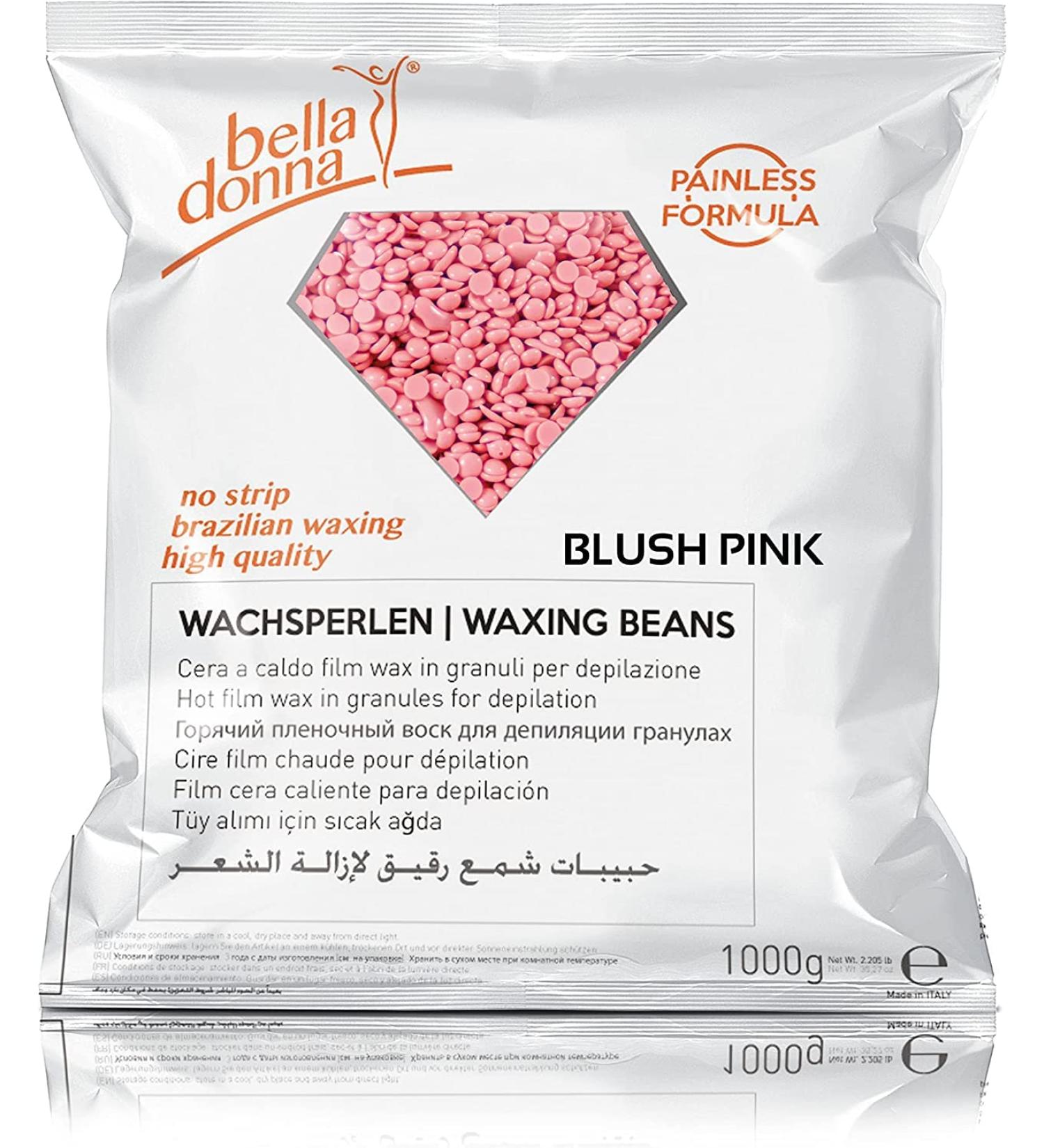 Bella Donna Blush Pink Wax Pearls 1000g - Stripless & Painless Hair Removal Beads - Buy Online on GoSupps.com