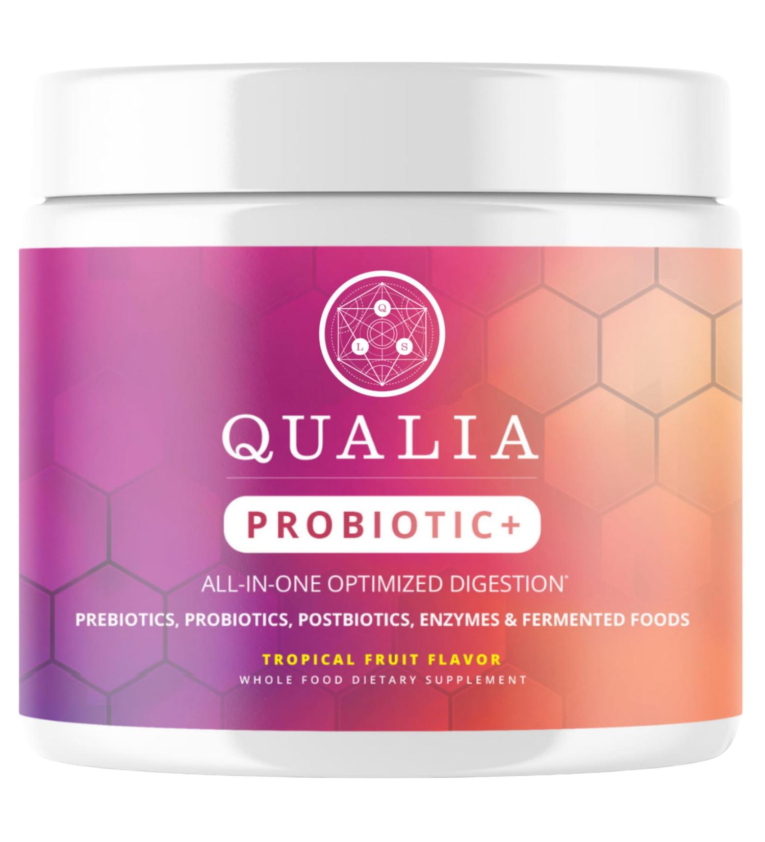 Qualia Probiotic - 28 Science-Backed Spore Probiotics Prebiotics and Postbiotics. Total Gut Support. Soothes Digestive discomfort. Ethically sourced. Promotes Akkermansia Growth. 1 Month Supply TROPICAL - Buy Online on GoSupps.com