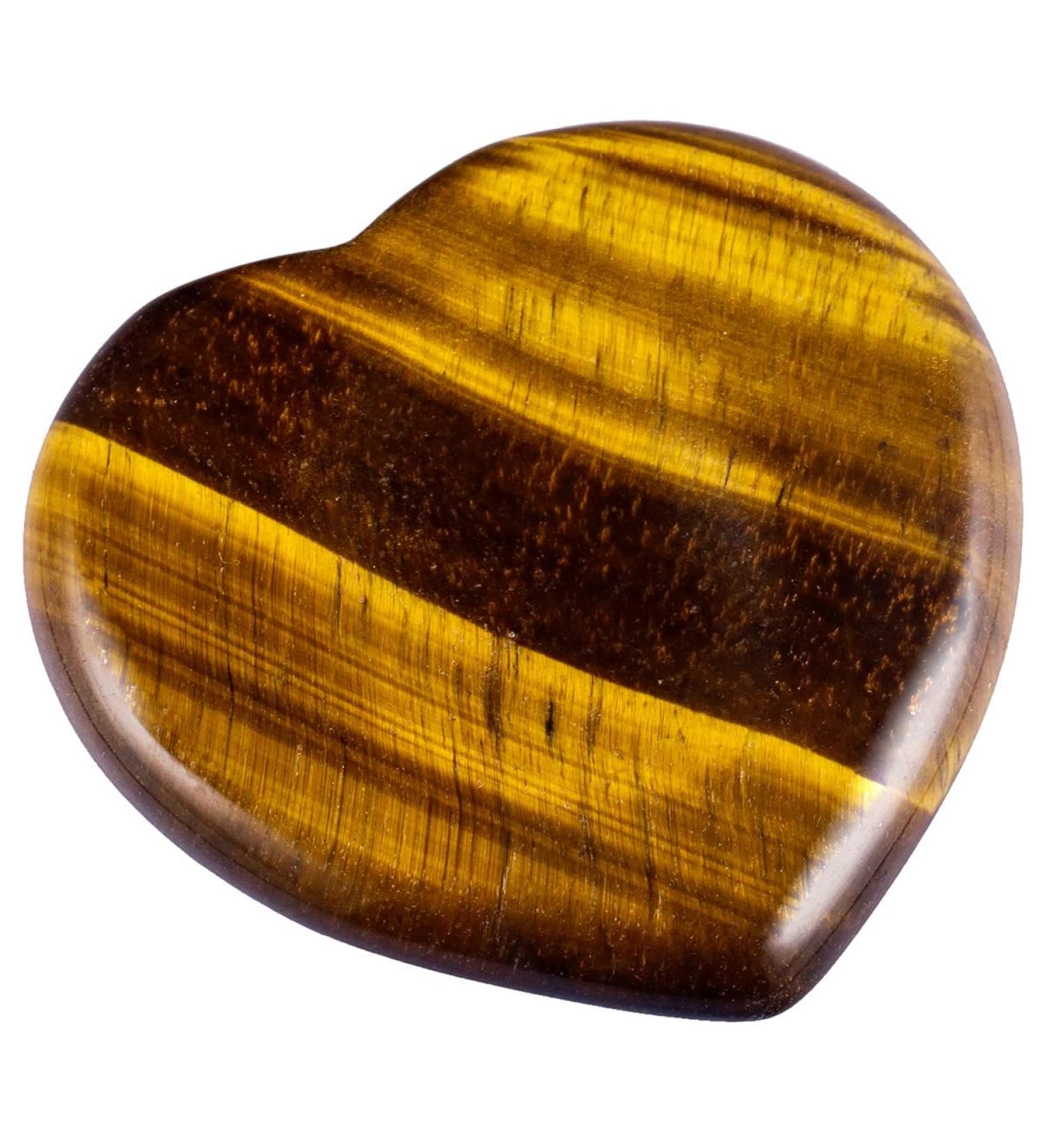 Kyeygwo Tiger Eye Reiki Healing Worry Stone - Heart Thumb Pocket Palm Stone for Meditation & Stress Relief - Buy Online on GoSupps.com
