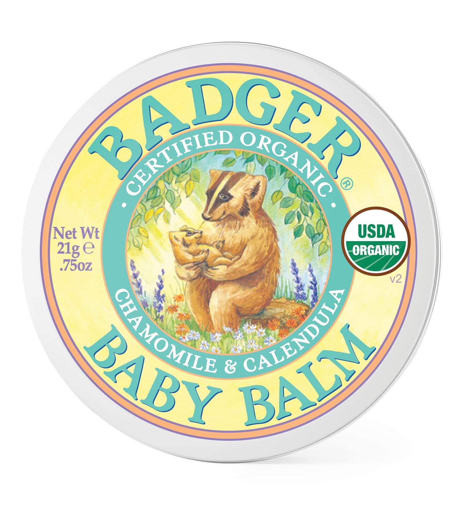 Badger Baby Balm with Chamomile & Calendula - 0.75 oz Natural Skin Soothing Balm - Buy Online on GoSupps.com