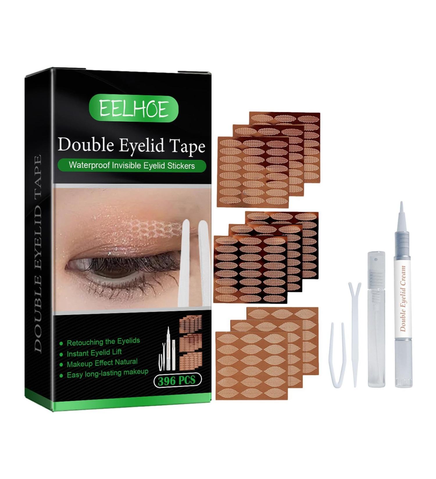 Double Eyelid Tape - Invisible Sticker Strips with Fork Rods Tweezers | Instant Eye Lift Eyelid Lifter Eye Tape for Droopy Eyes Fanelod - Buy Online on GoSupps.com