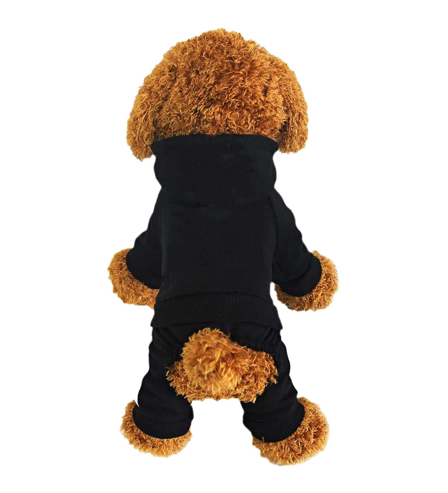 Lifewheel Dog Coat & Sweater | Warm Winter Pet Clothing for Small Dogs & Cats | Black Hooded Costume (M) - Buy Online on GoSupps.com