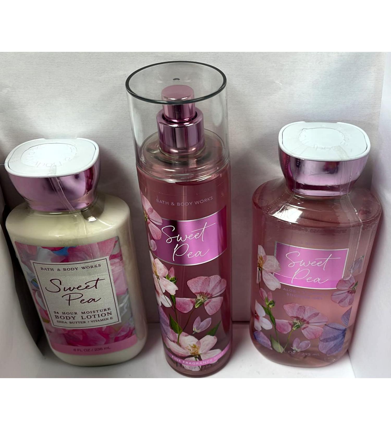 Sweet Pea Bath and Body Works Set - Body Lotion, Shower Gel, Fragrance Mist - Full Size 3 Piece Set - Buy Online on GoSupps.com