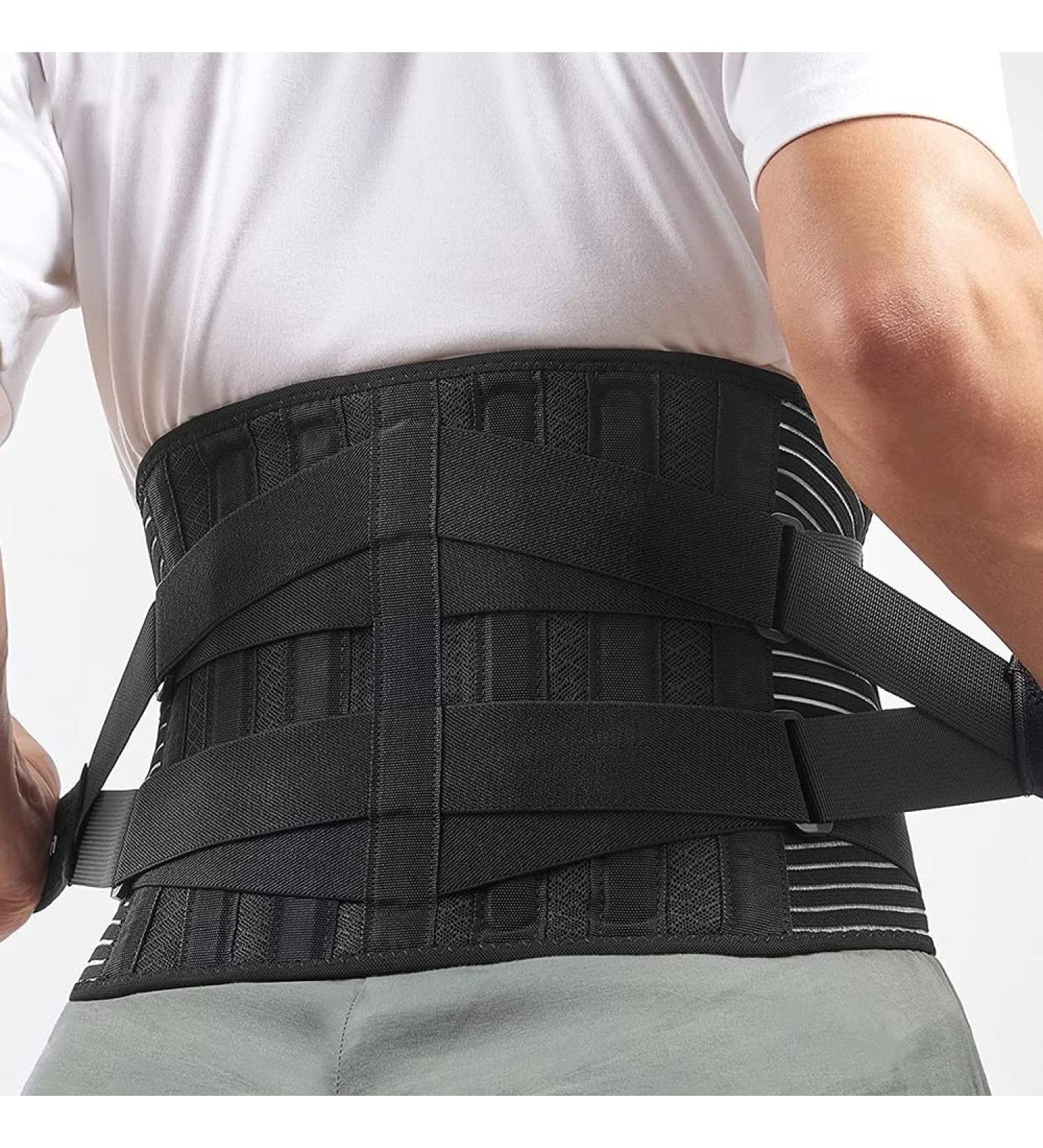 Adjustable Back Support Belt | Orthopedic Lumbar Corset & Waist Trainer for Pain Relief - Black Size M - Buy Online on GoSupps.com
