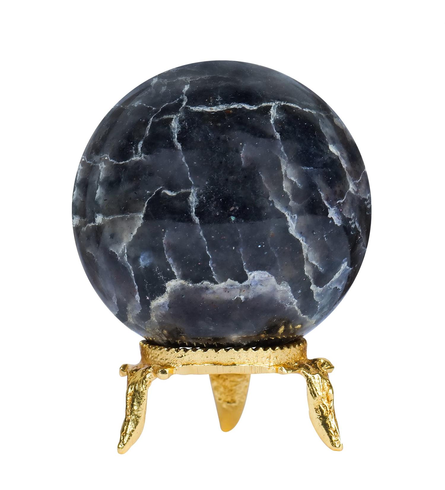 Large Iolite Crystal Ball for Witchy Decor & Fortune Telling | Gemstone Sphere for Witchcraft & Office Decor - Buy Online on GoSupps.com