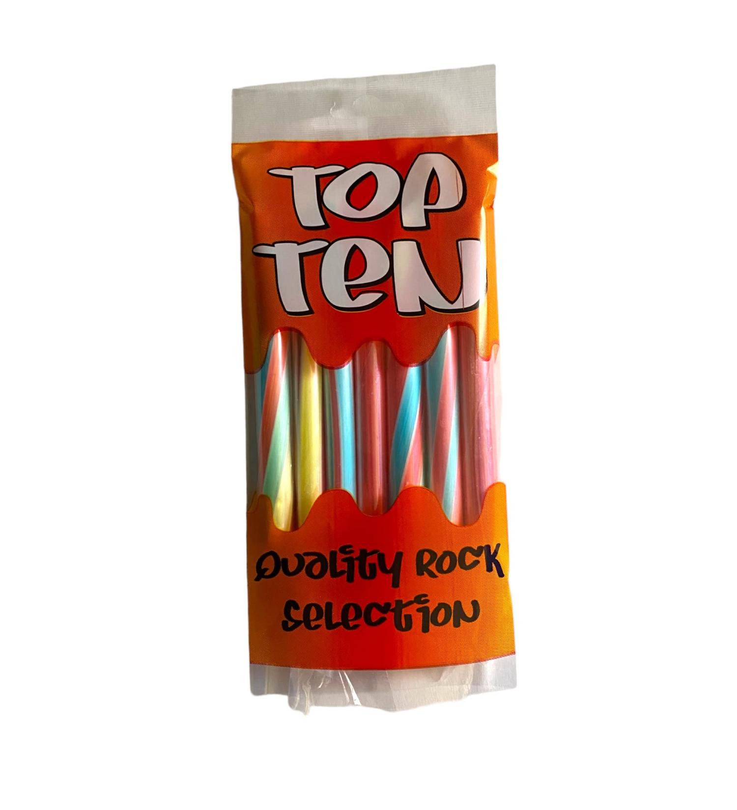 20 X Top 10 Sticks Original Mixed Fruit Aniseed Humbug Mint Bubble Gum Candy Floss Rock Retro Sweets Gift Bag Sweet Shop - Classic Sweets Traditional Taste.