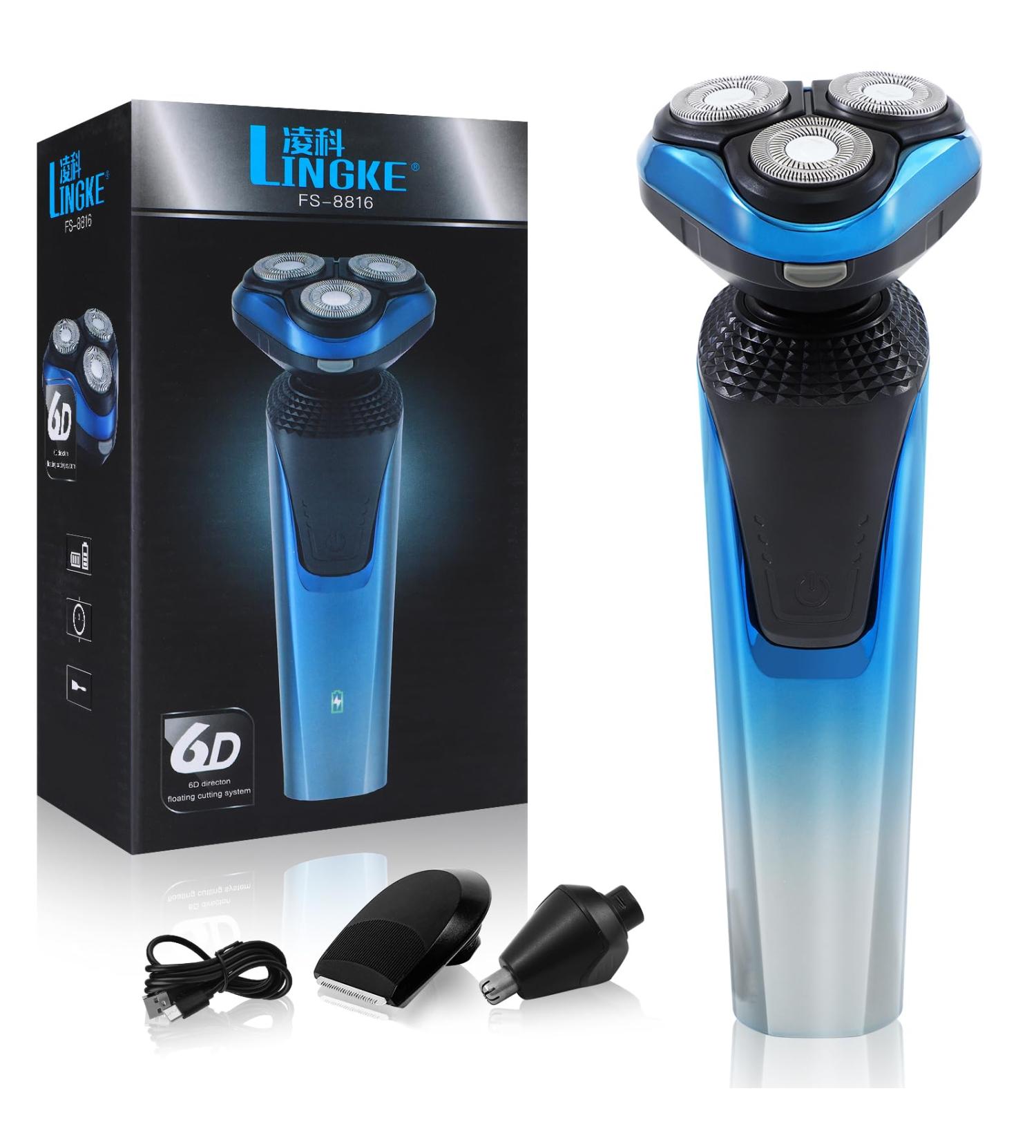 Buy Electric Razor for Men - Rechargeable Waterproof Shaver & Nose Hair Trimmer | Fast Charging Wet & Dry Shaving (Blue - Buy Online on GoSupps.com