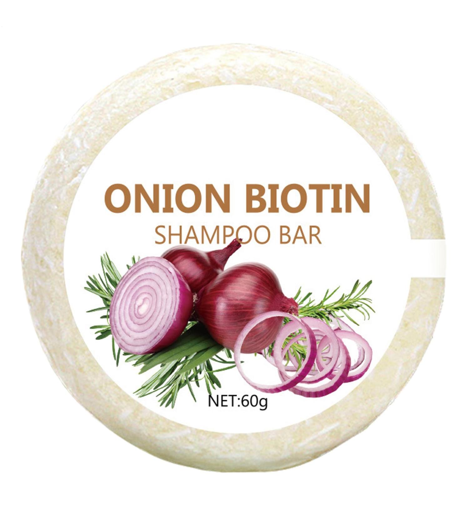 Onion Biotin Shampoo Bar 60 g onion rosemary shampoo deep cleansing and hydration hydration deep cleansing onion solid hair soap for all hair types - Buy Online on GoSupps.com