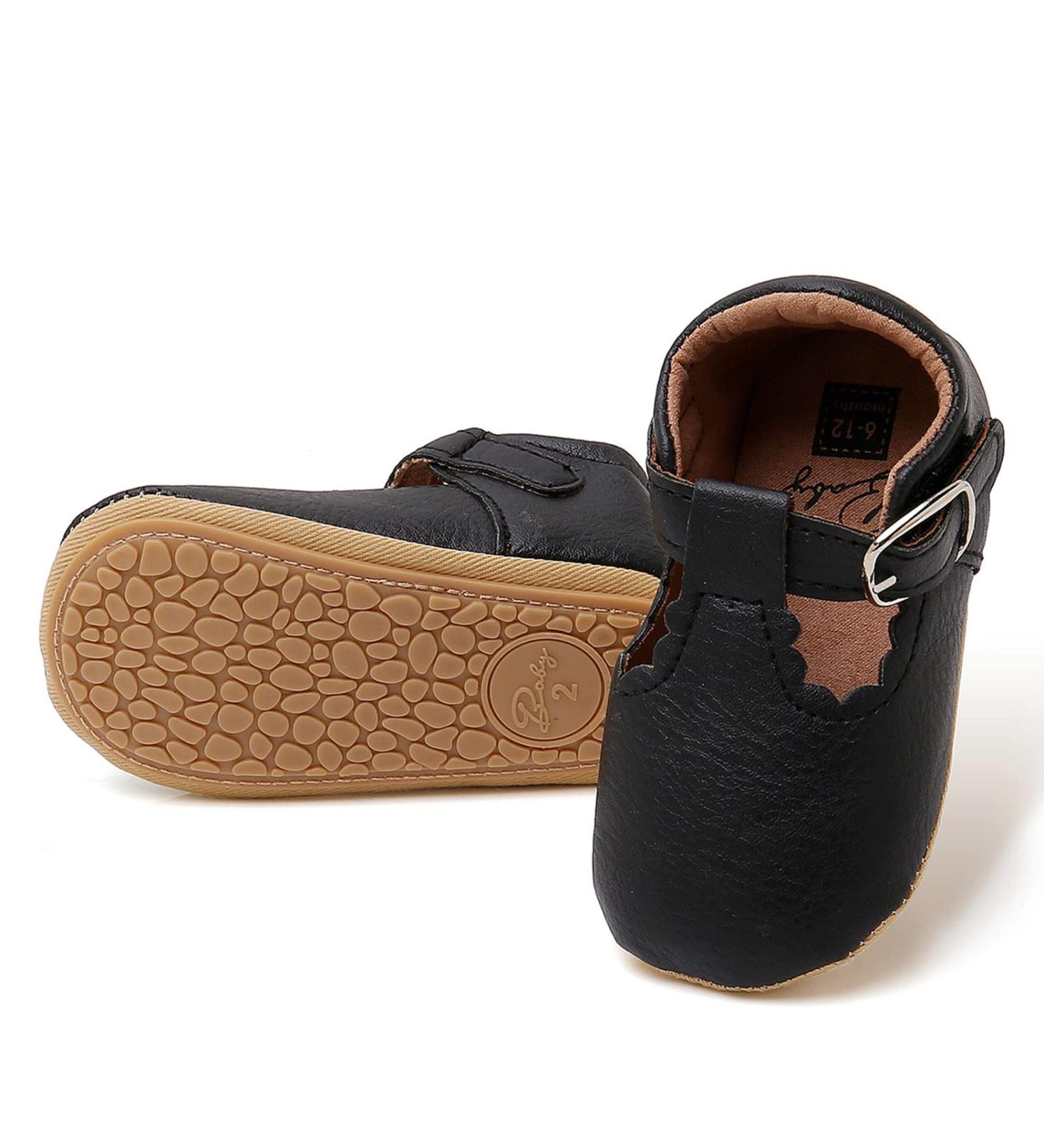 RVROVIC Baby Girl Princess Mary Jane Moccasins | Soft Sole Crib Shoes (0-6 Months) - Black - Buy Online on GoSupps.com