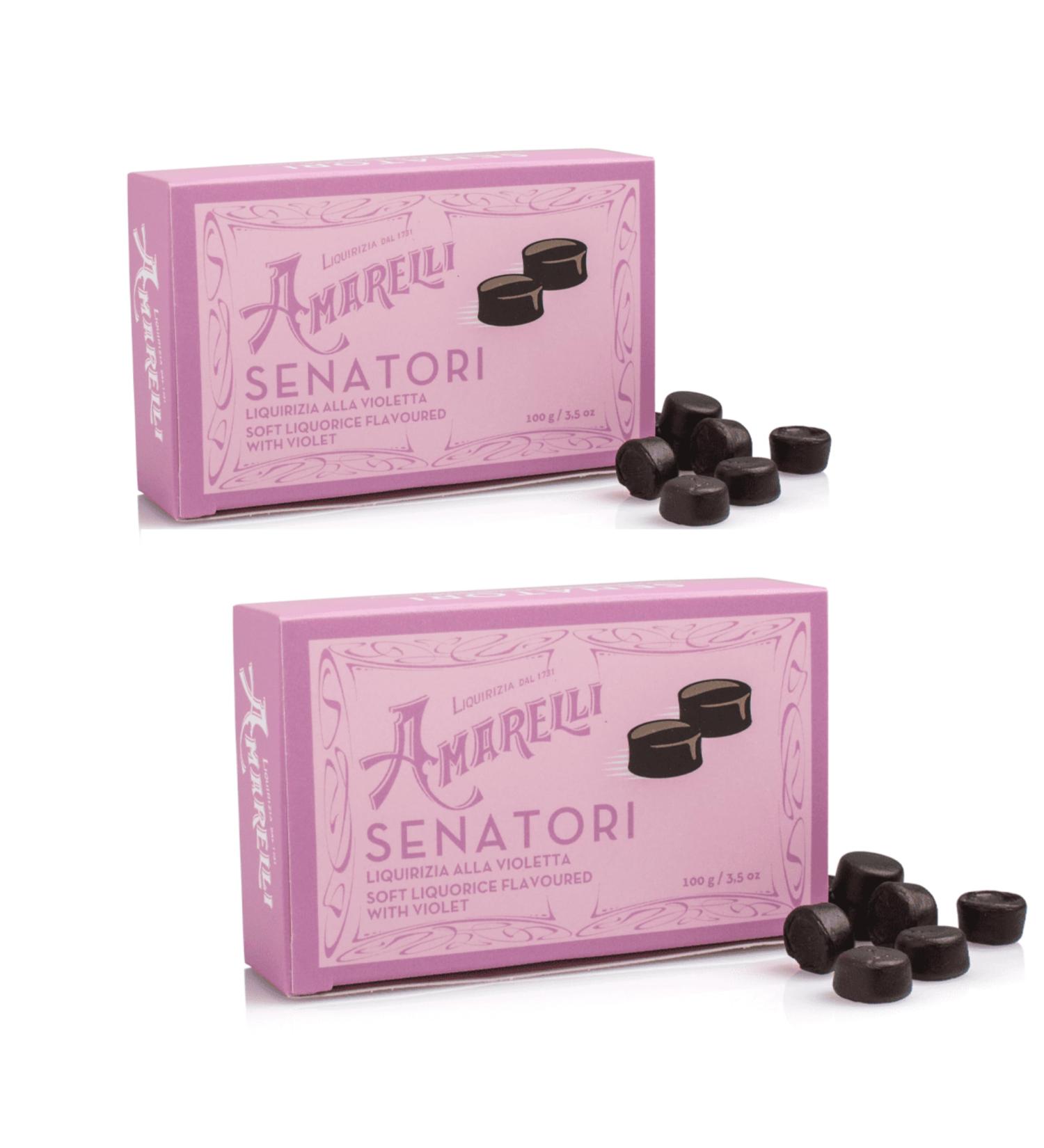 Liquirizia Amarelli - Senatori - Violet Scented Licorice - 2x100 gr - Buy Online on GoSupps.com