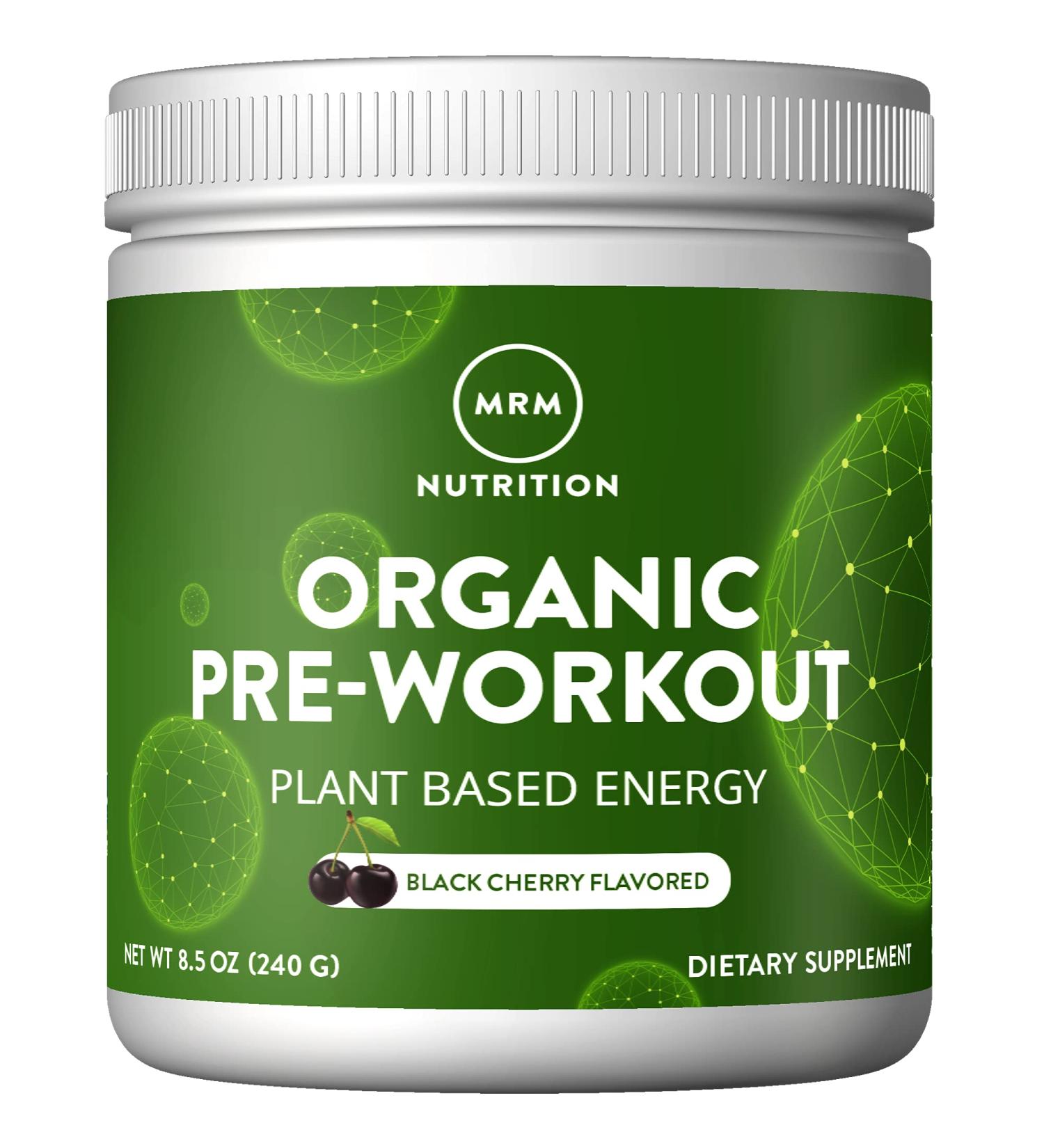 MRM Nutrition Organic Pre-Workout Powder | Black Cherry Flavored | Superfoods + 150mg Natural Caffeine + adaptogens | Clean Energy + Focus| Healthy Blood Flow | Vegan + Non-GMO | 20 Servings - Buy Online on GoSupps.com