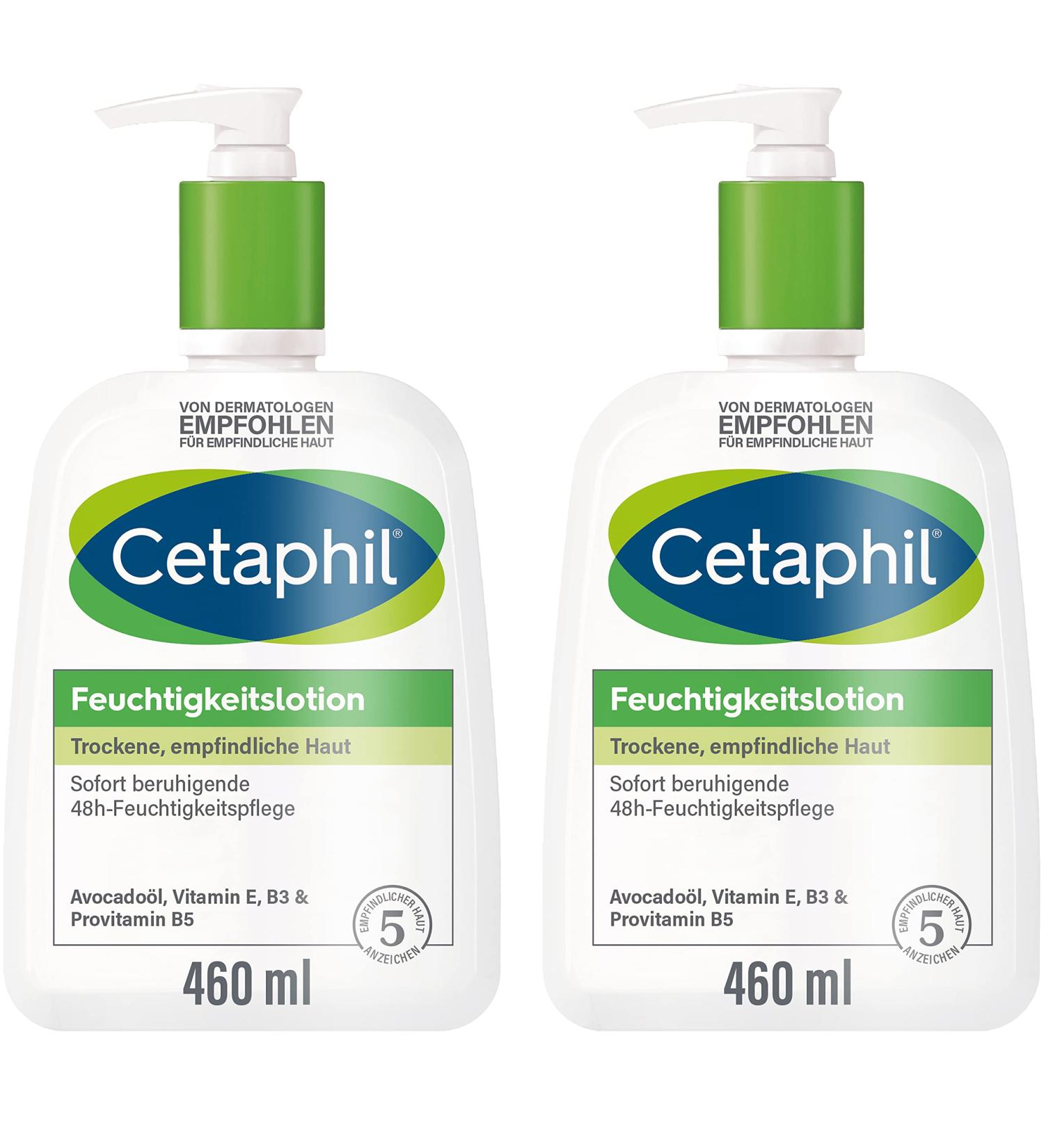 Galderma CETAPHIL Moisture Lotion 2 x 460 ml for dry sensitive skin provides a supple skin feeling and lasting moisture for up to 48 hours clinically tested on sensitive skin 460 ml 2 per pack - Buy Online on GoSupps.com