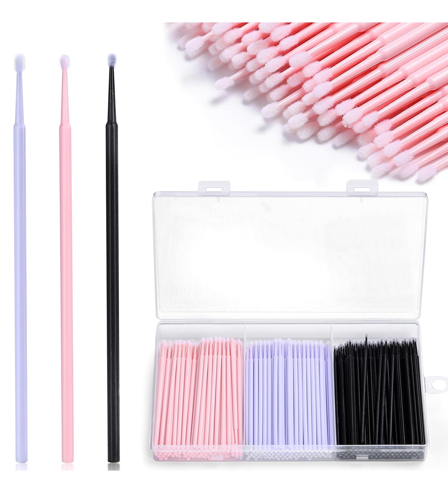 300pcs Disposable Microbrush Applicators Microfiber Wands JASSINS Eyelash Extensions Applicator Brush False Eyelashes Brush Clean Mascara swabs(2.0mm With Container) PINK - Buy Online on GoSupps.com