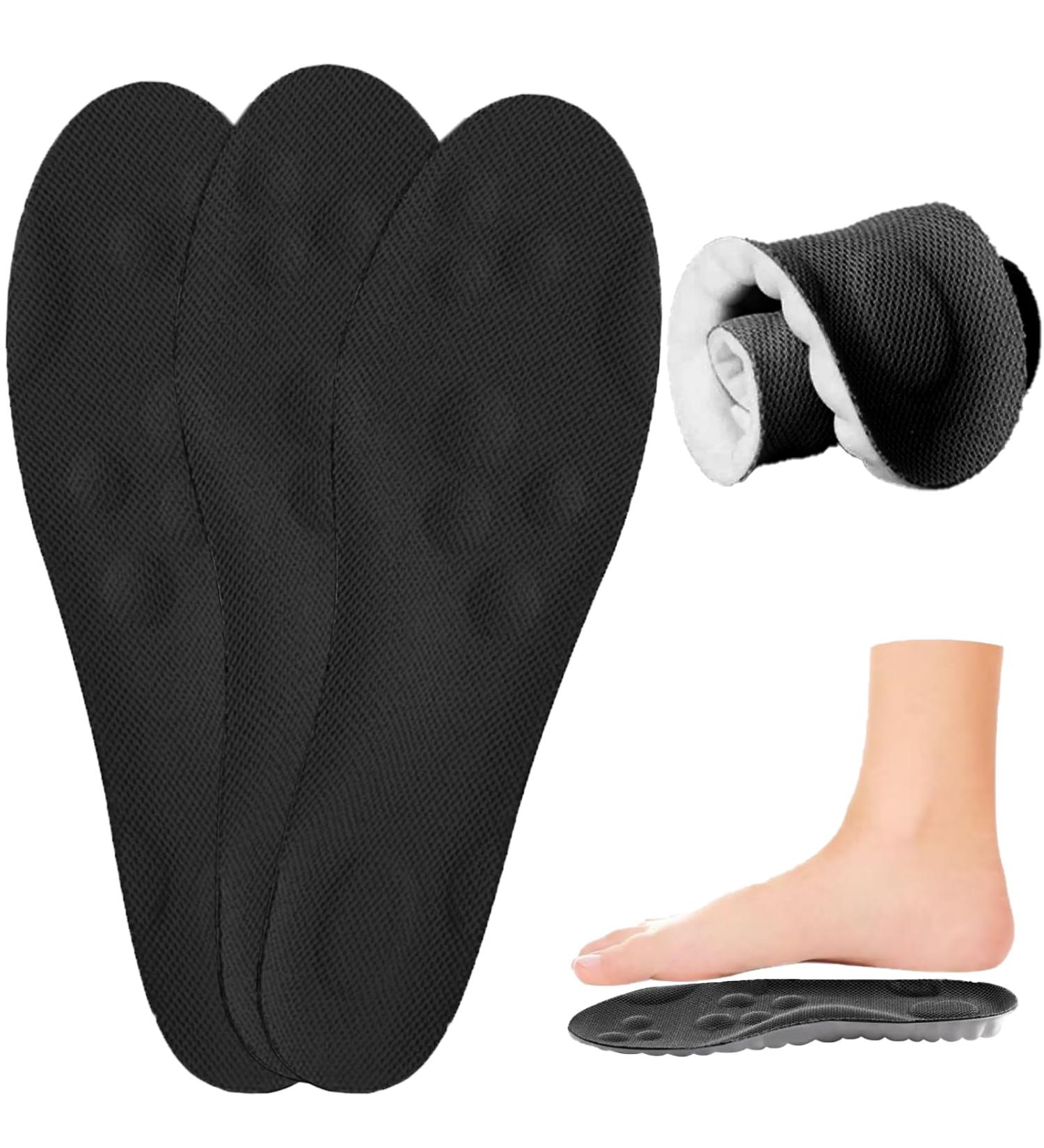 Maxee Orthopedic Insoles for Men & Women - 3 Pairs of Arch Support Inserts Breathable Shoe Inserts for Heel Spur Relief Ideal for Hiking & Running (Size 41-42 Black) - Buy Online on GoSupps.com