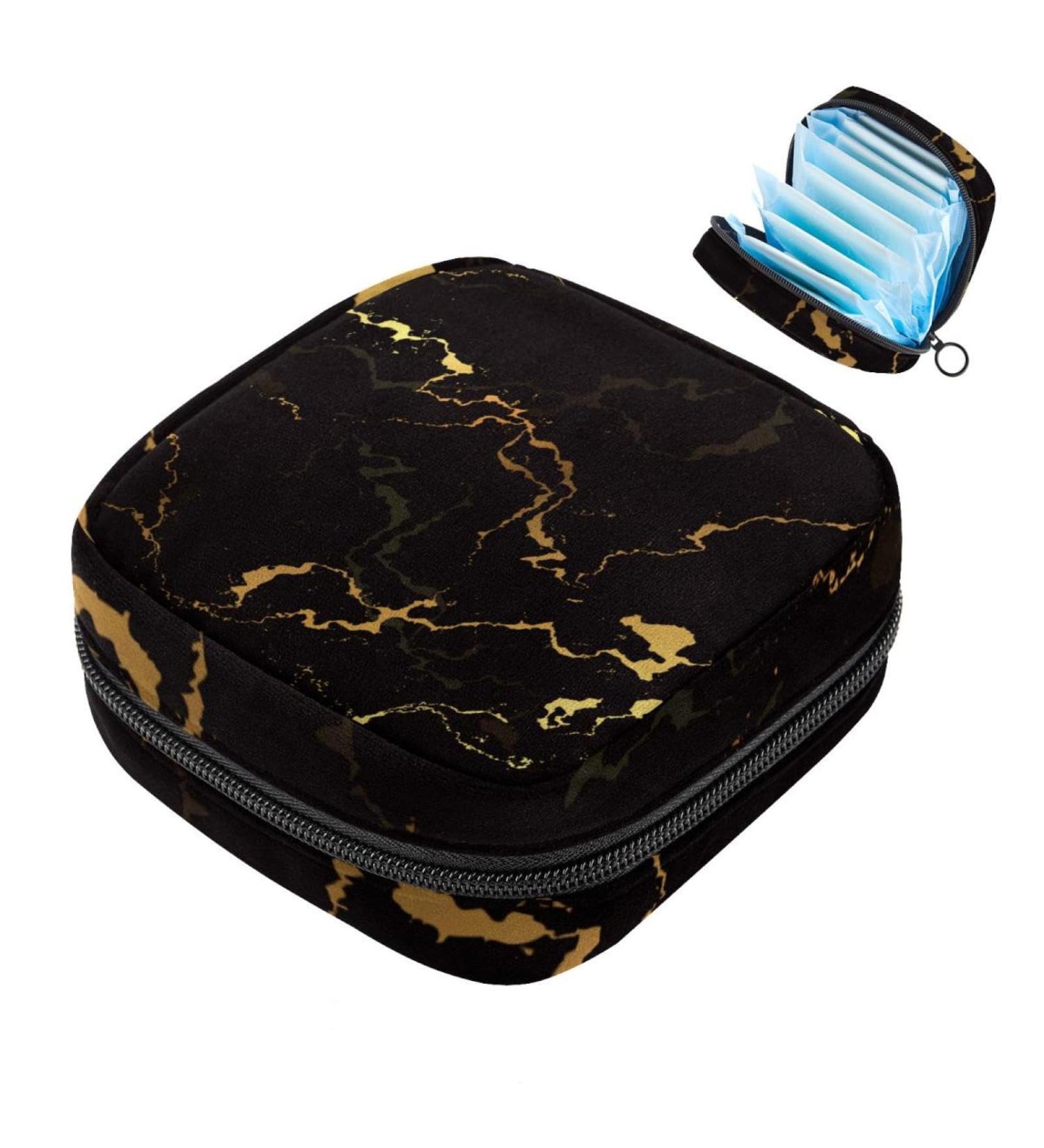 Shop Stylish Marble-Black Ladies Bags | Large Menstrual Cup Cylinder Pocket & Period Inserts | Multi-Colored for Girls & Women - Buy Online on GoSupps.com