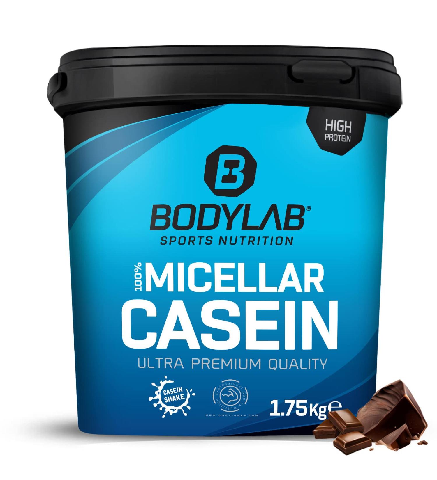 Bodylab24 Casein Micellar Chocolate 1750g 100% Pure Casein Rich in BCAA Amino Acids Long Feeling of Fullness Promotes Muscle Building Ideal During a Protein Diet - Buy Online on GoSupps.com