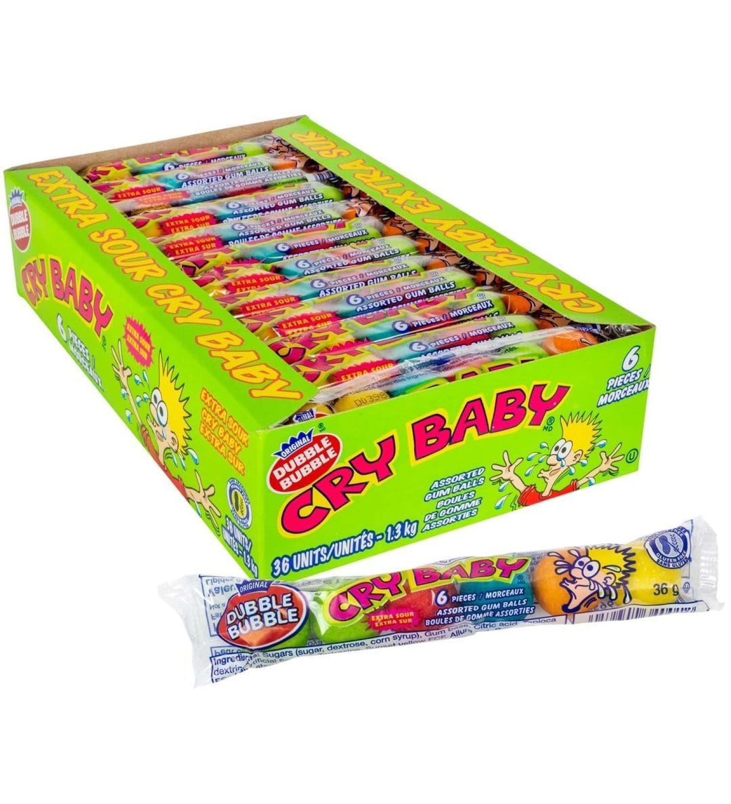 Cry Baby Extra Sour Gumballs 1.3kg - 36 Tube - 6 Ball in Each Tubes (36 Tube * 6 ball of 6g in each tubes all 216 counts) - Buy Online on GoSupps.com