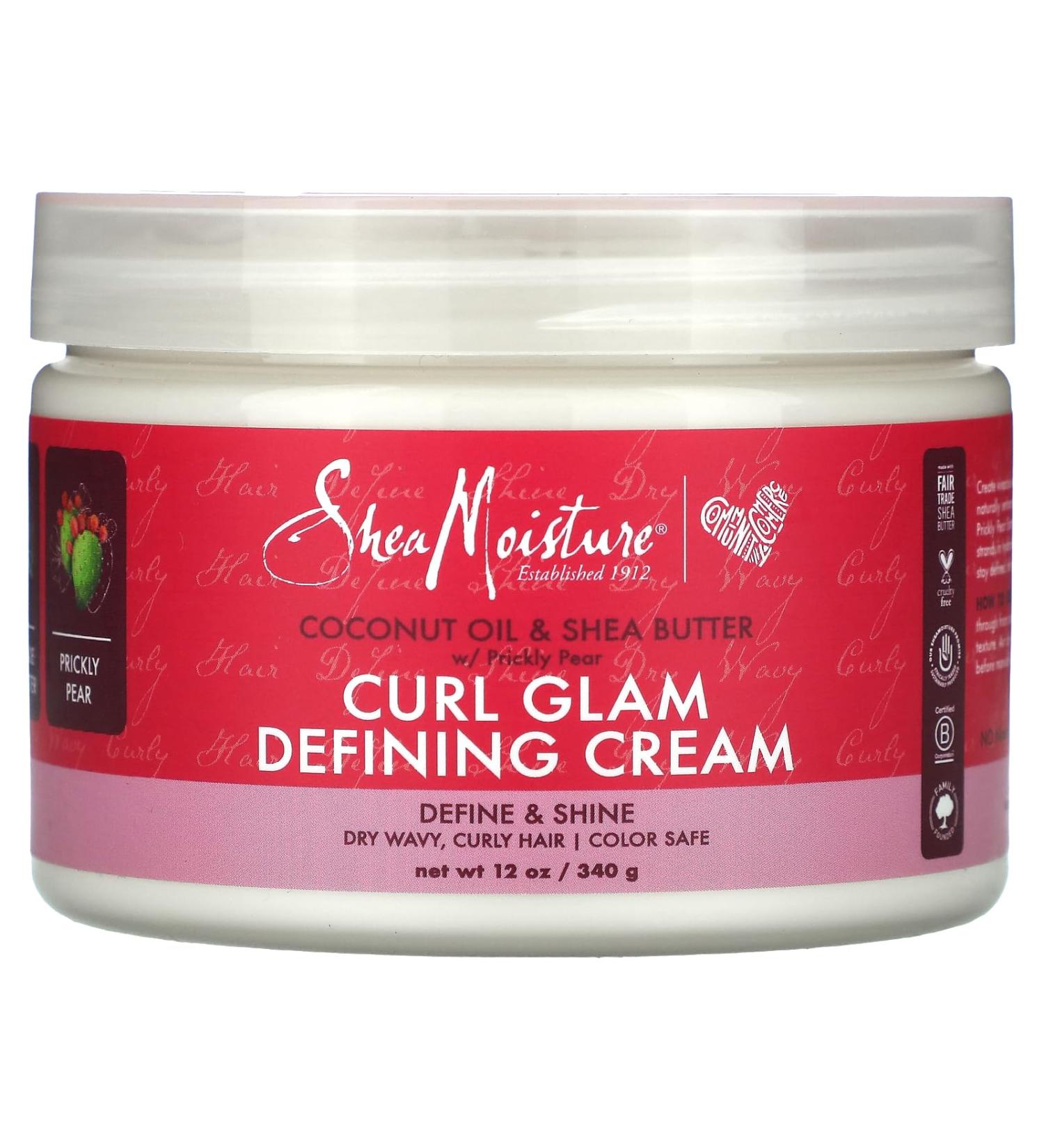 Shea Moisture Curl Glam Defining Cream - Coconut Oil & Shea Butter with Prickly Pear - 12 oz | International Shipping Available - Buy Online on GoSupps.com