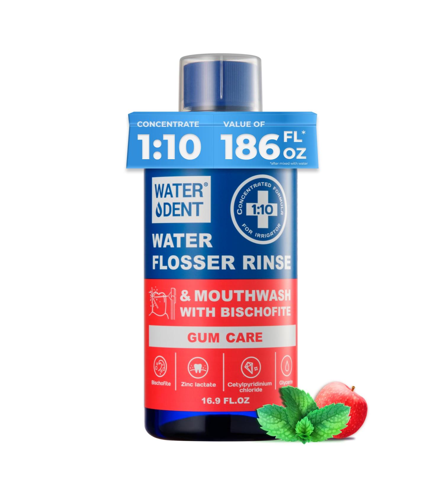 Buy Concentrated Irrigant Mouthwash Gum Care - Fruit Flavor Alcohol & Fluoride Free - 186 fl. oz for Waterpik Water Flossers - Made in USA - Buy Online on GoSupps.com