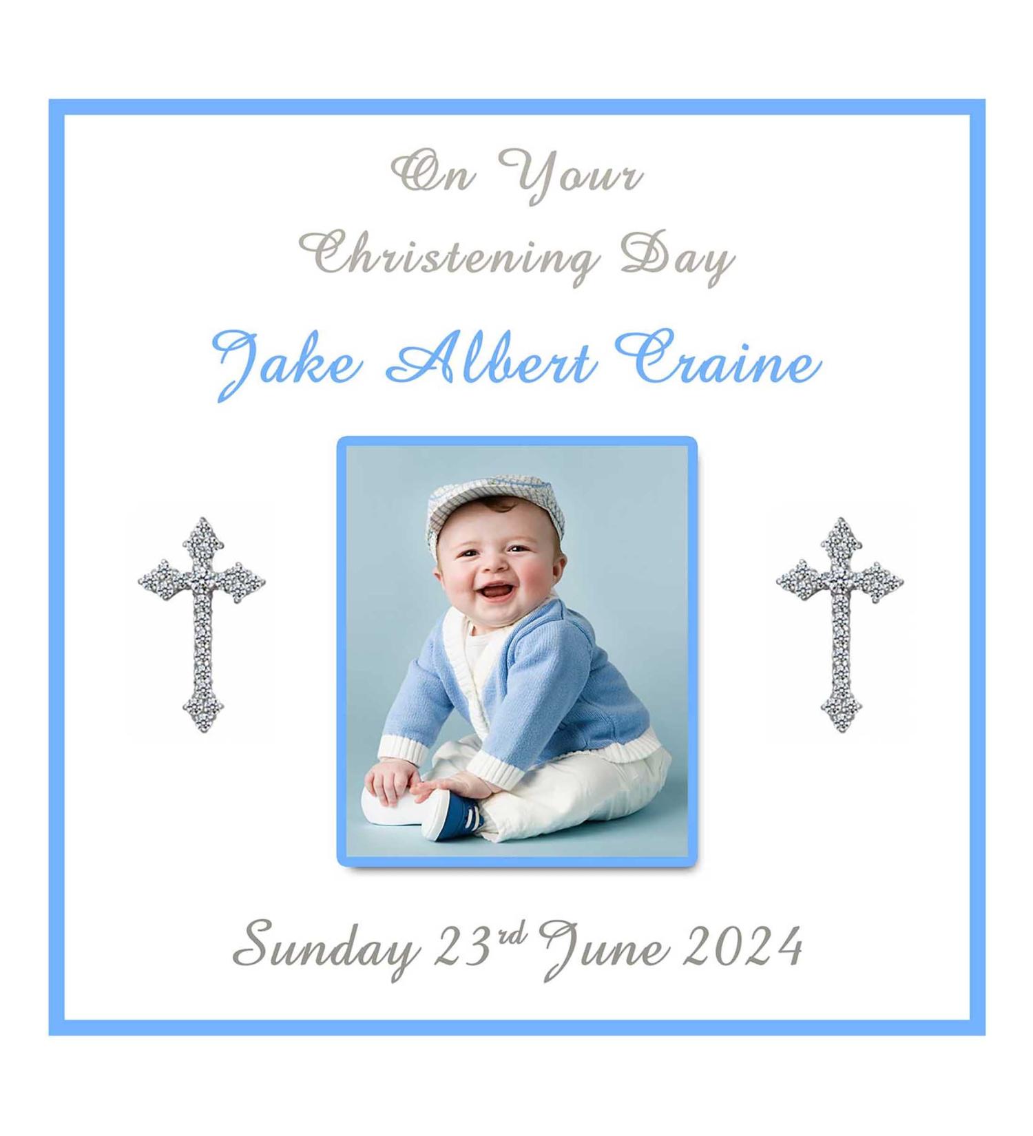 Christening Edible Icing Cake Topper Personalised Square